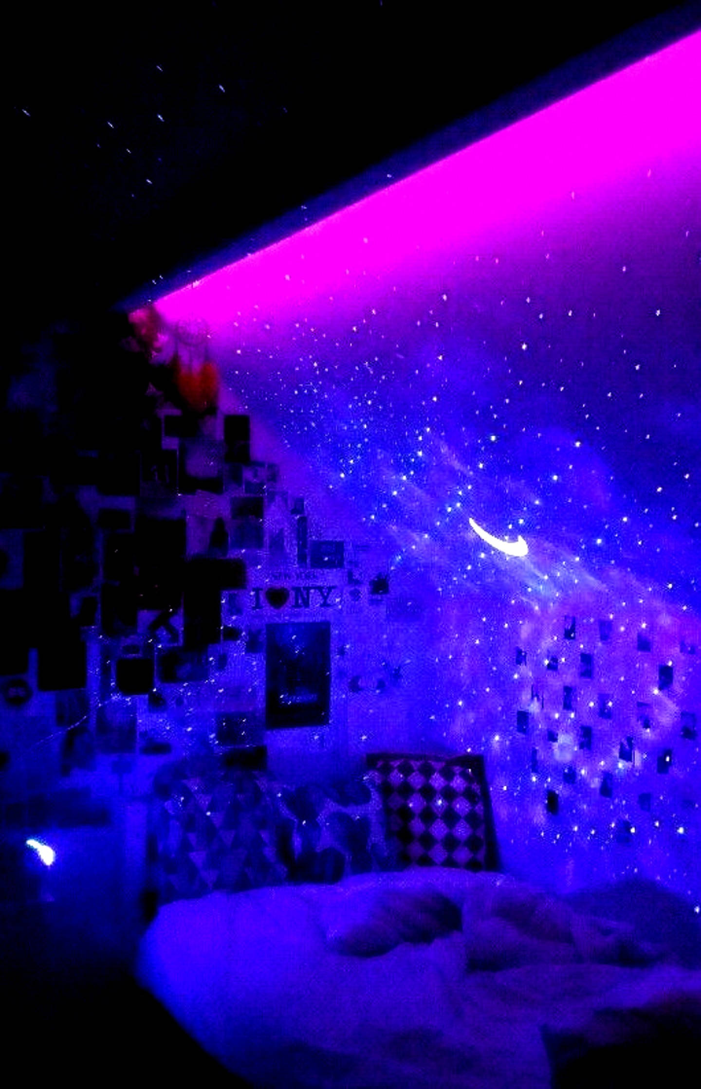 Aesthetic Bedroom LED Light Picha ya Ukuta