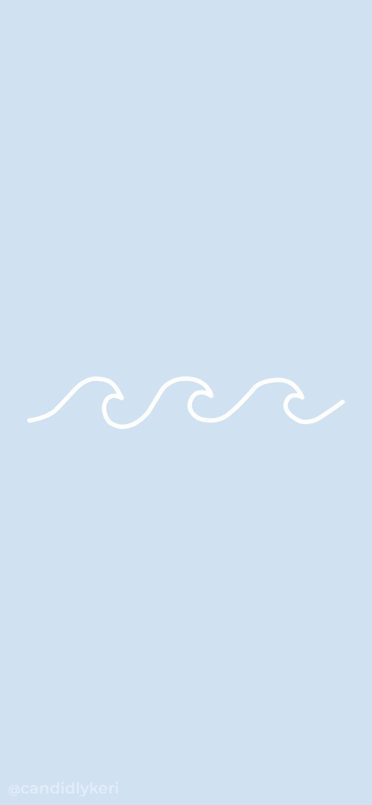Aesthetic Blue Outline Wave pictures Picha ya Ukuta