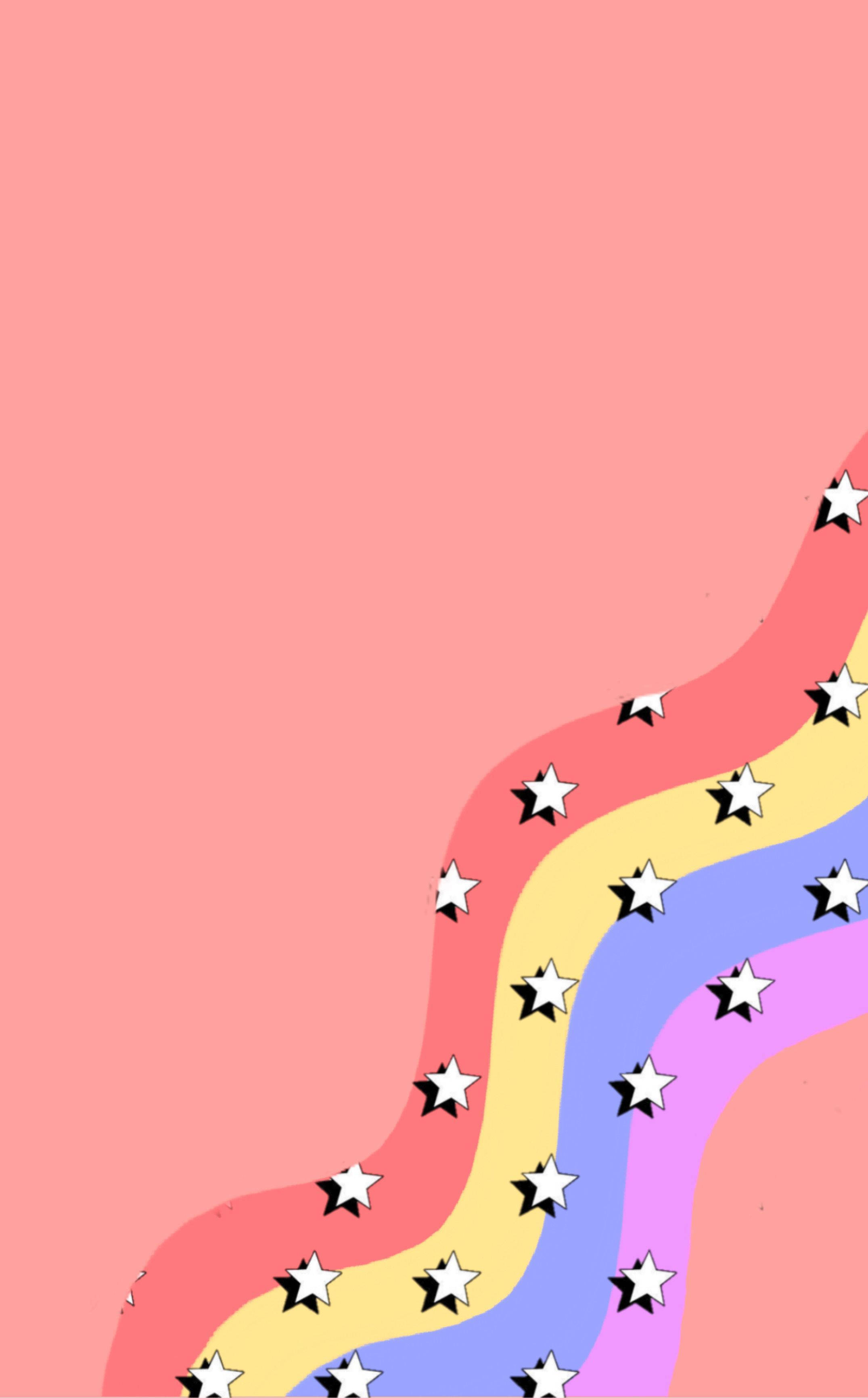 Aesthetic Vintage iPad Colorful Stars Picha ya Ukuta