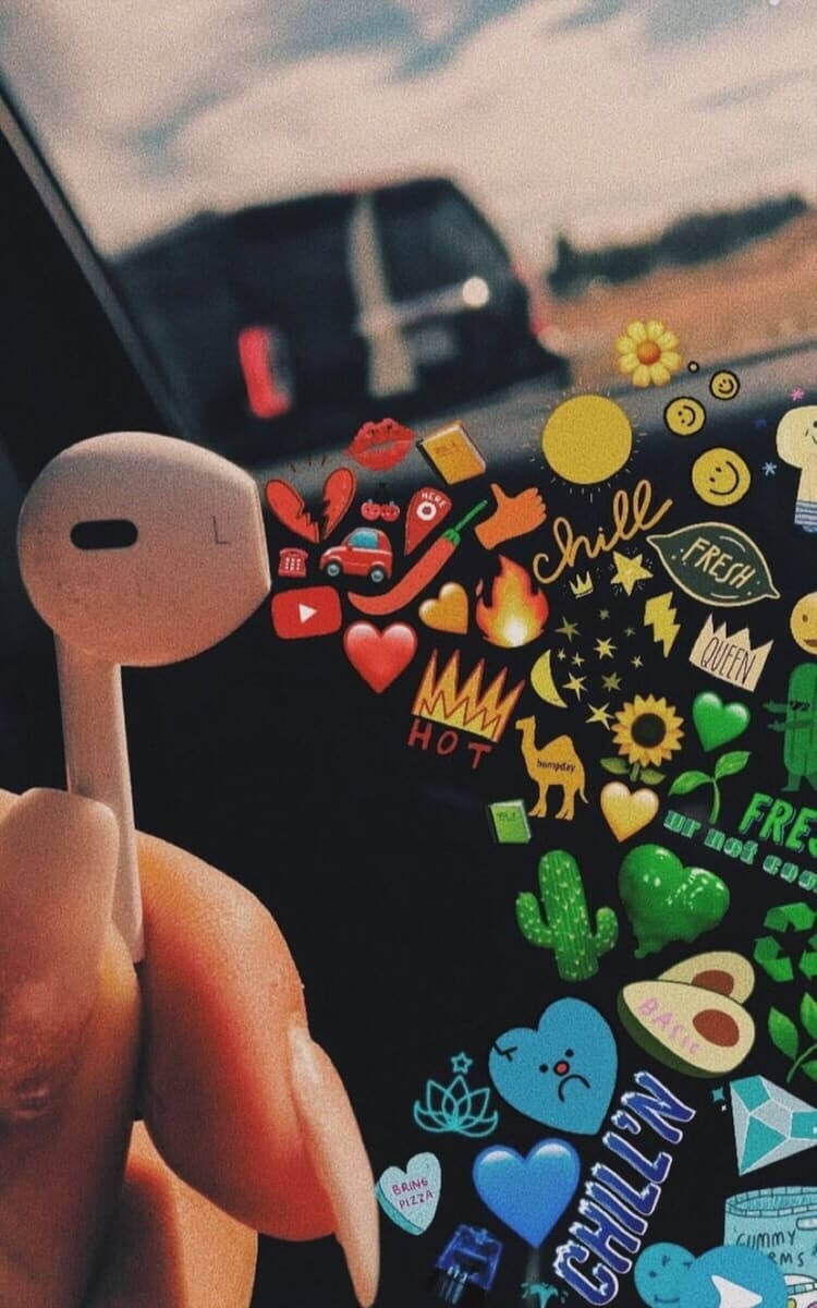 Aesthetic ya Muziki ya Earbud Picha ya Ukuta