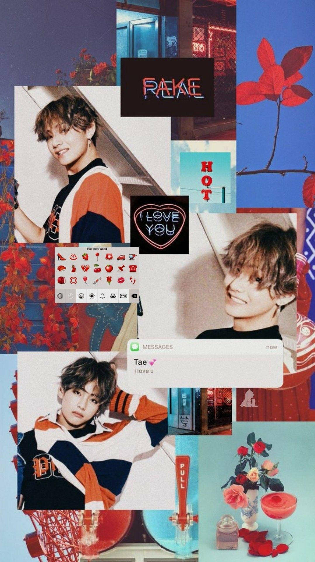 Aesthetic ya Mwanamume wa Autumn Mwanachama wa BTS V Picha ya Ukuta