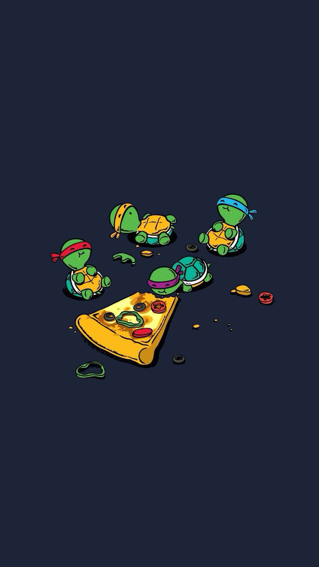 Aesthetic ya Ninja Turtles za Kuchekesha Picha ya Ukuta