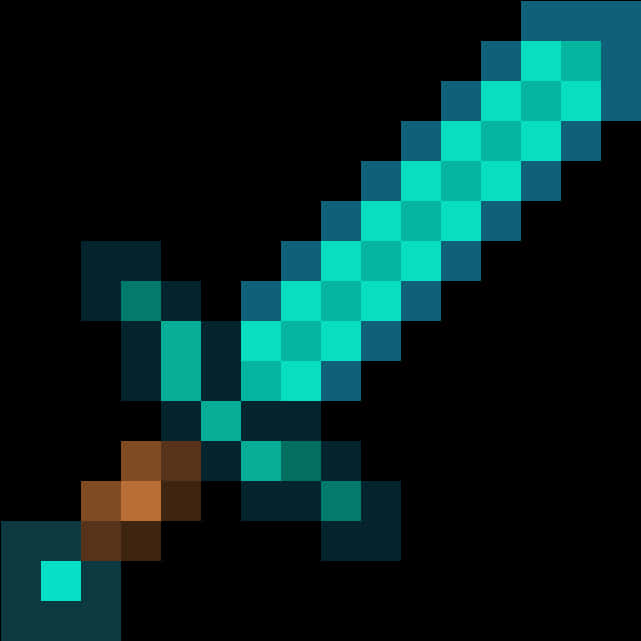 Aikoni ya Upanga wa Almasi wa Minecraft Picha ya Ukuta