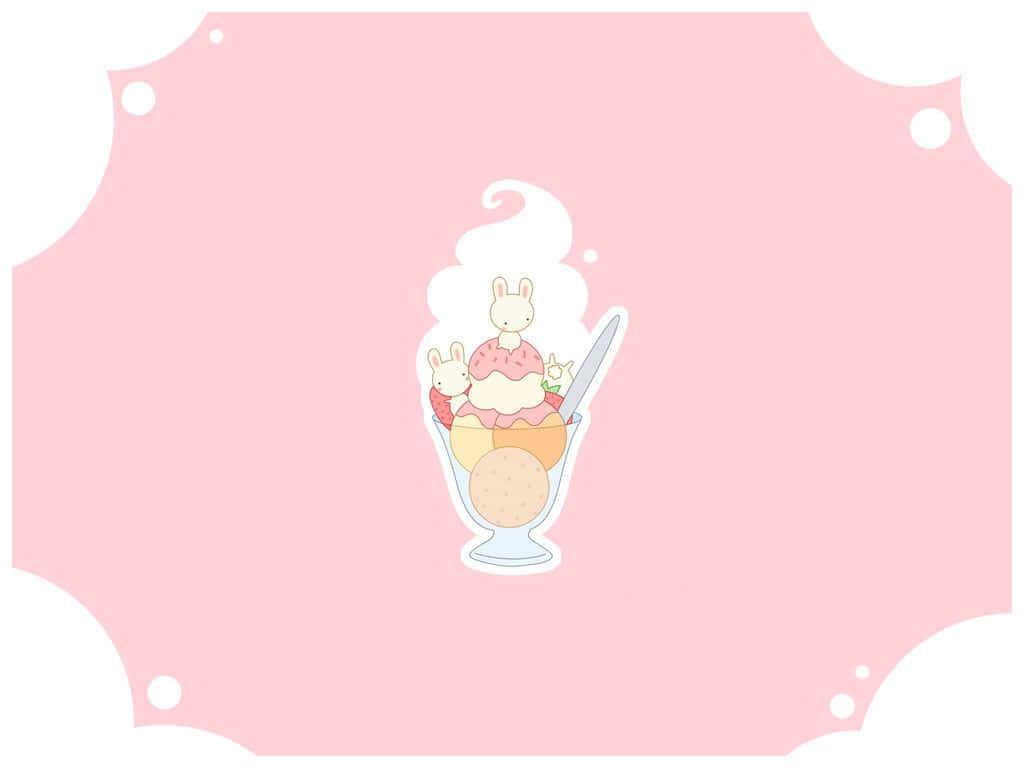 Aiskrim Kawaii Mzuri kwa iPad Picha ya Ukuta