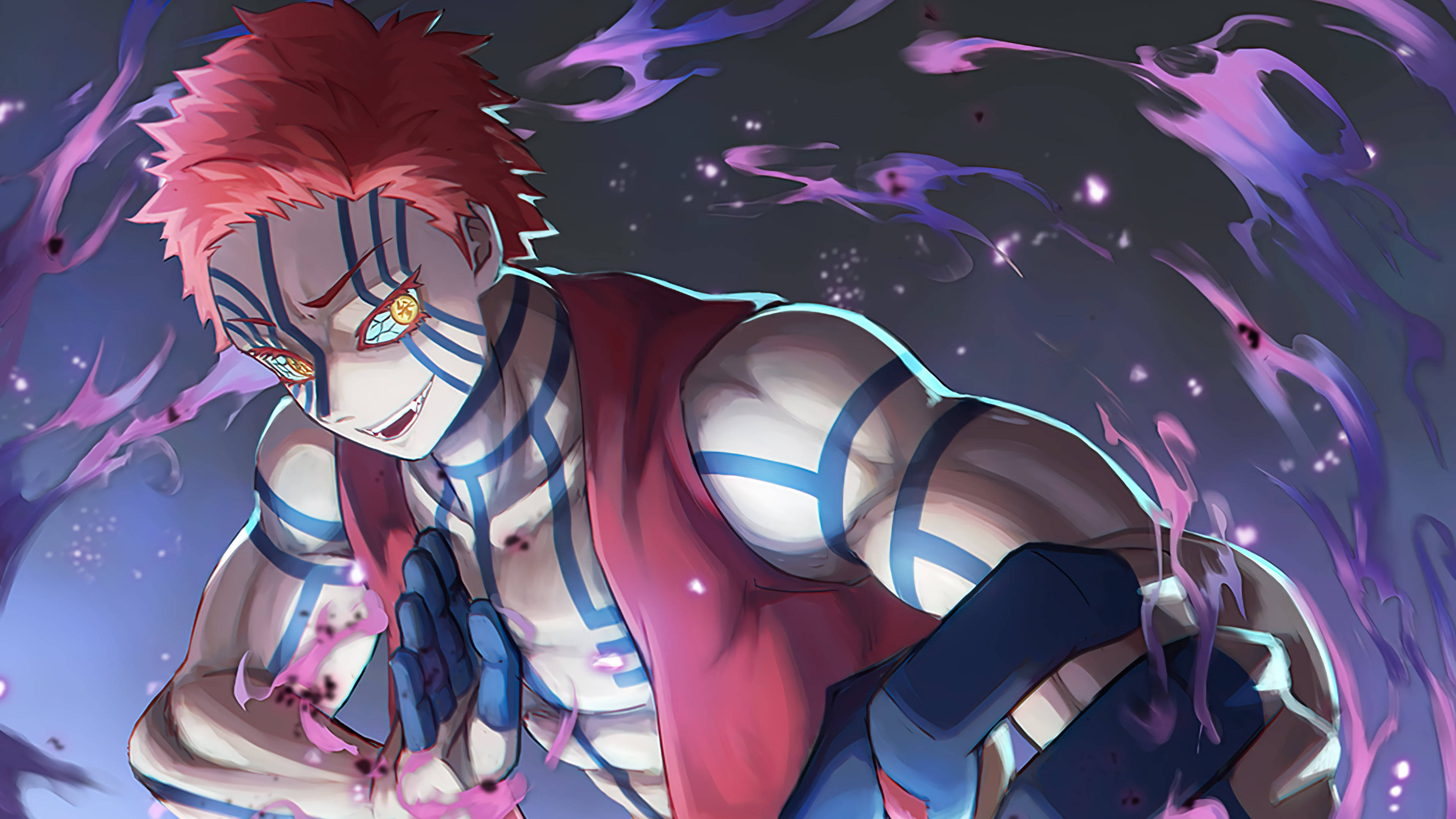 Akaza Pepo wa Cheo cha Juu Demon Slayer Picha ya Ukuta