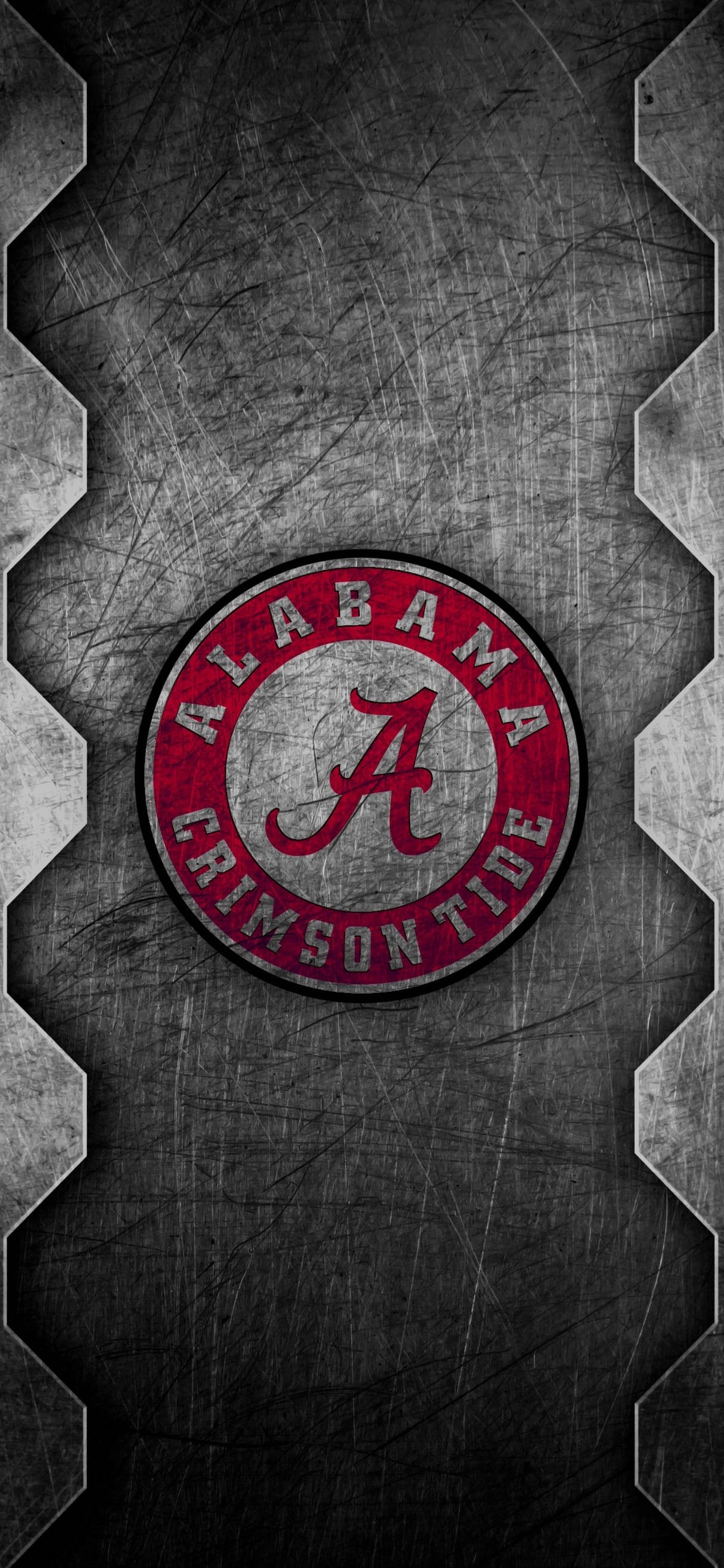 Alabama Crimson Tide Scratched Metal Art Picha ya Ukuta
