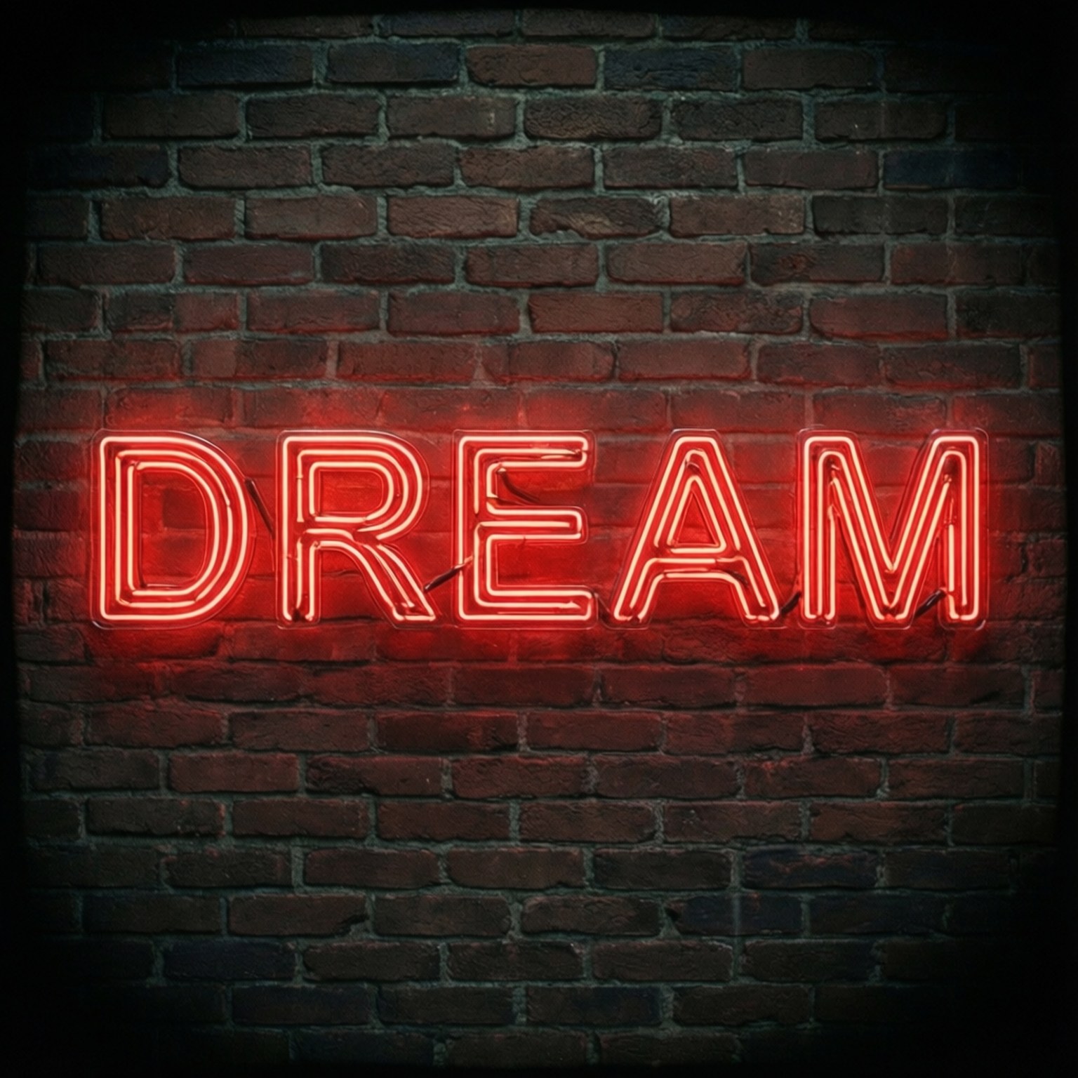 Alama Nyekundu ya Neon 'DREAM' Picha ya Ukuta
