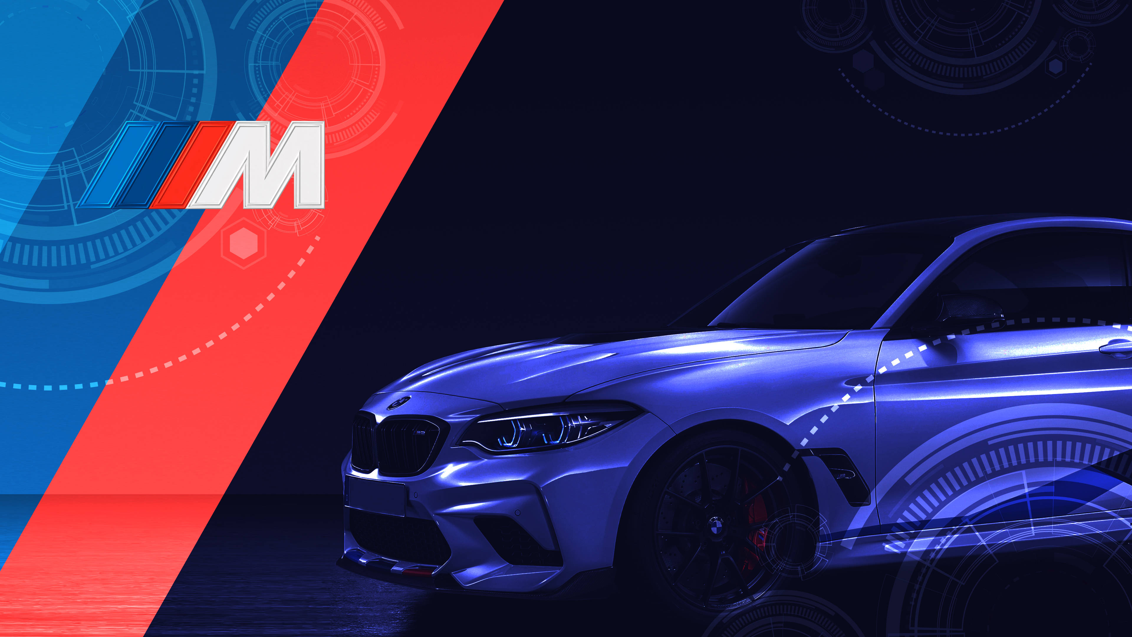 Alama ya BMW M na Rangi ya Indigo Picha ya Ukuta