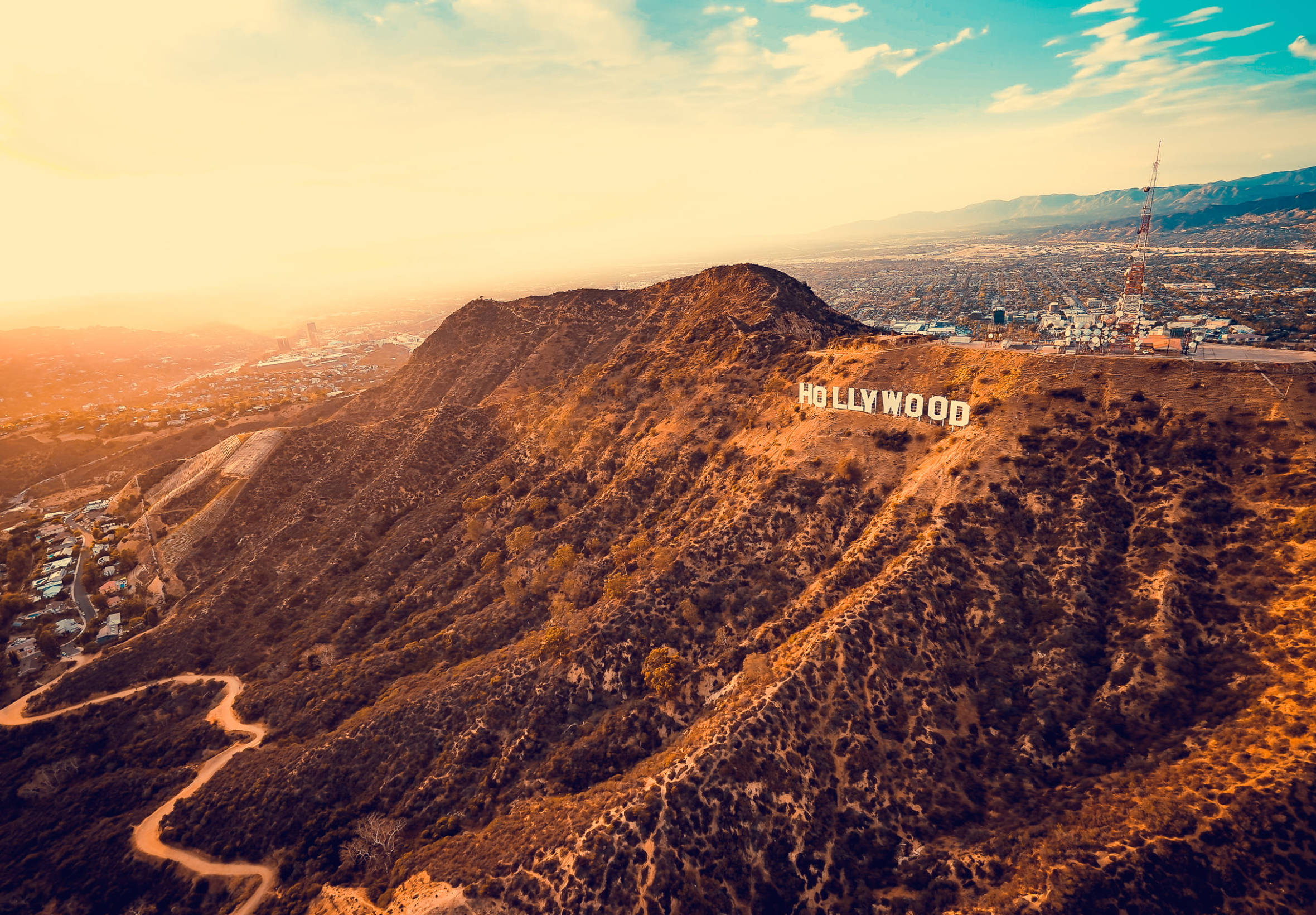 Alama ya Hollywood Jua la Macho Los Angeles Picha ya Ukuta