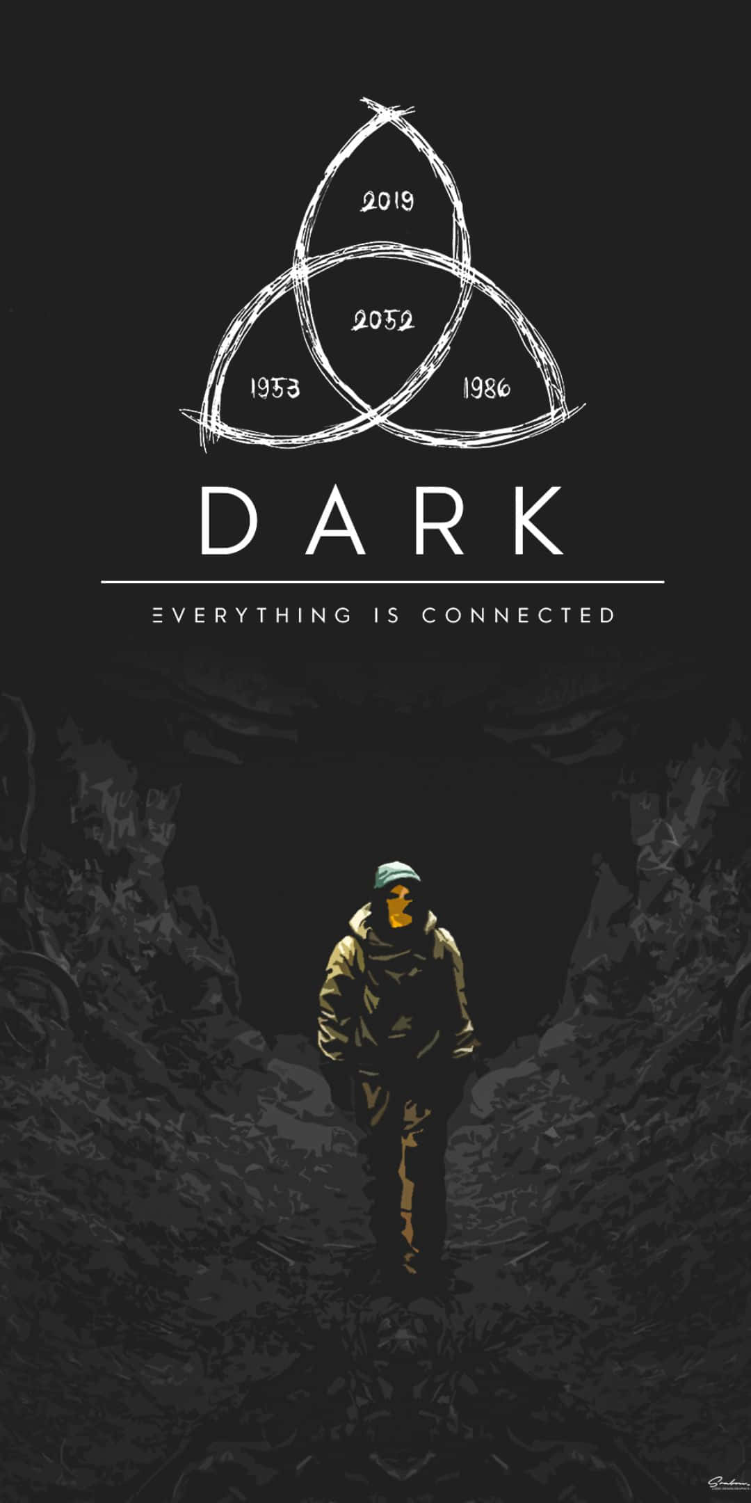 Alama ya Maitikio ya Mfululizo wa Asili wa Netflix wa Dark Picha ya Ukuta