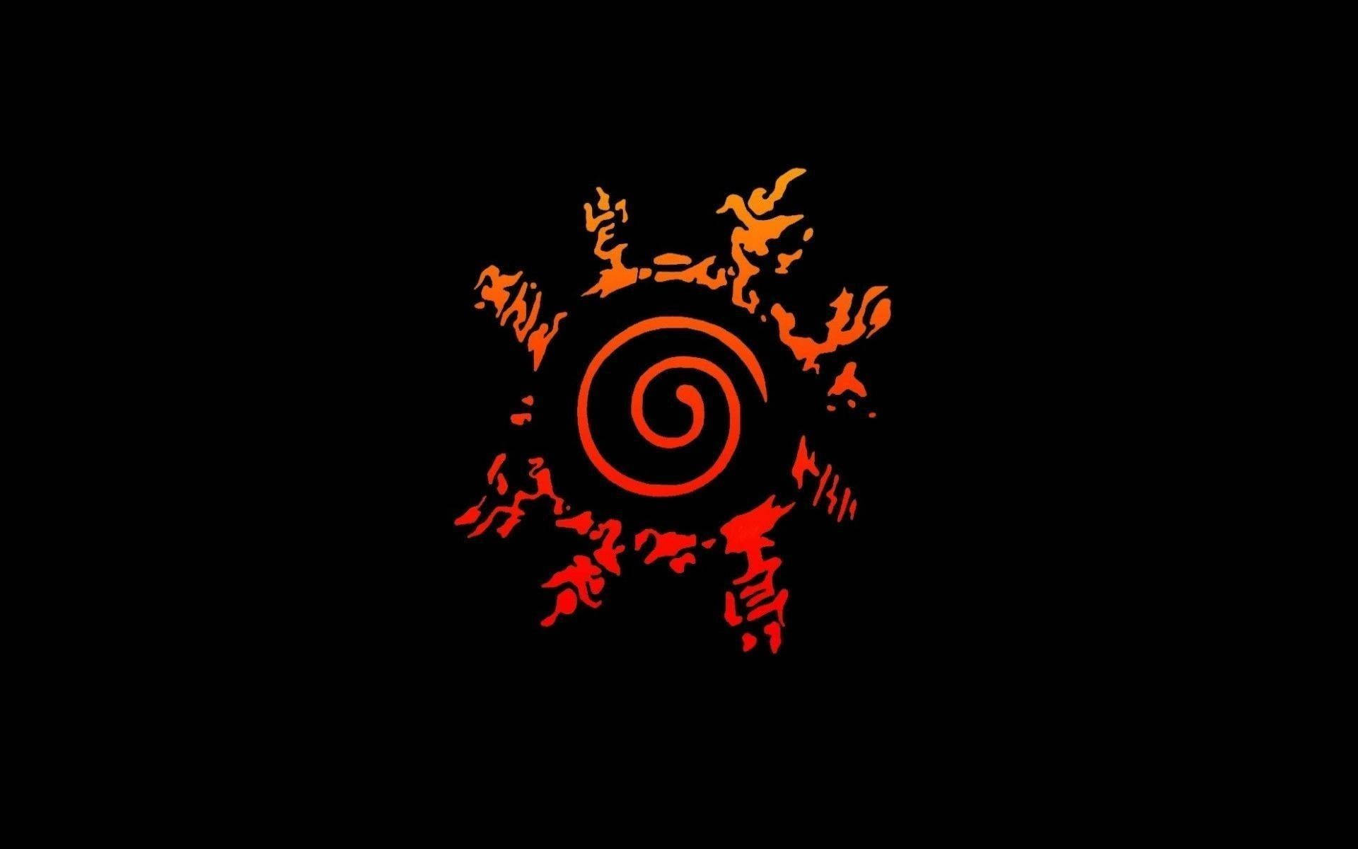 Alama ya Naruto yenye Maneno ya Kijapani Picha ya Ukuta