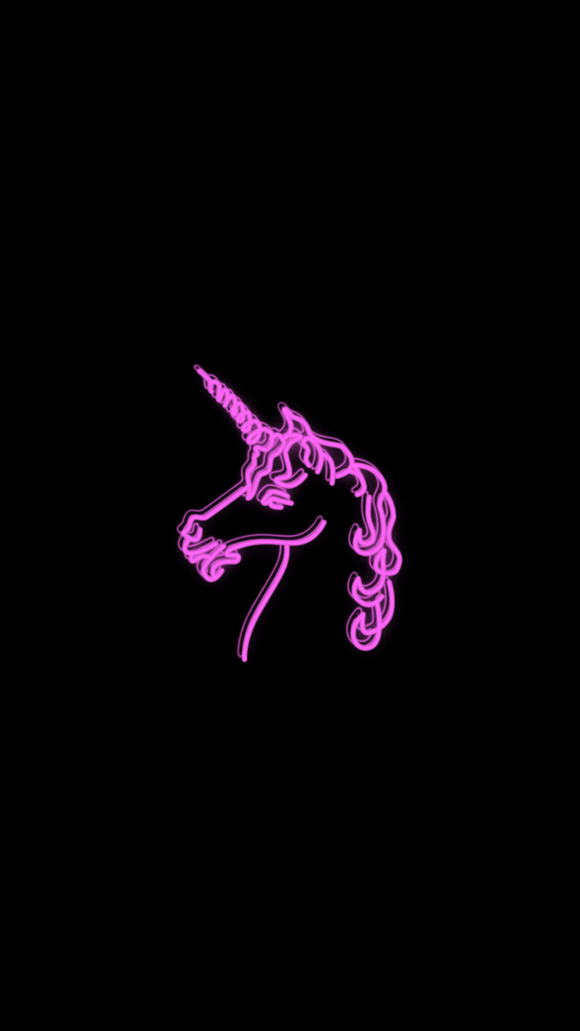 Alama ya Pembe-moja ya Pink ya Neon Picha ya Ukuta
