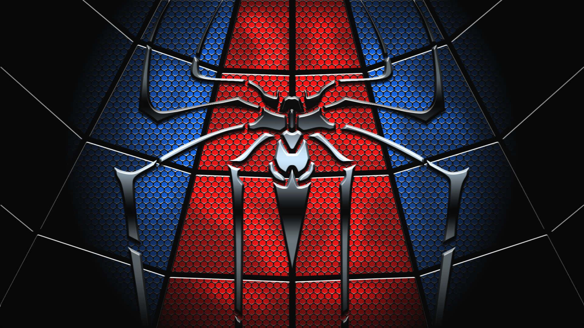 Alama ya Spider Man kwenye Utando Picha ya Ukuta