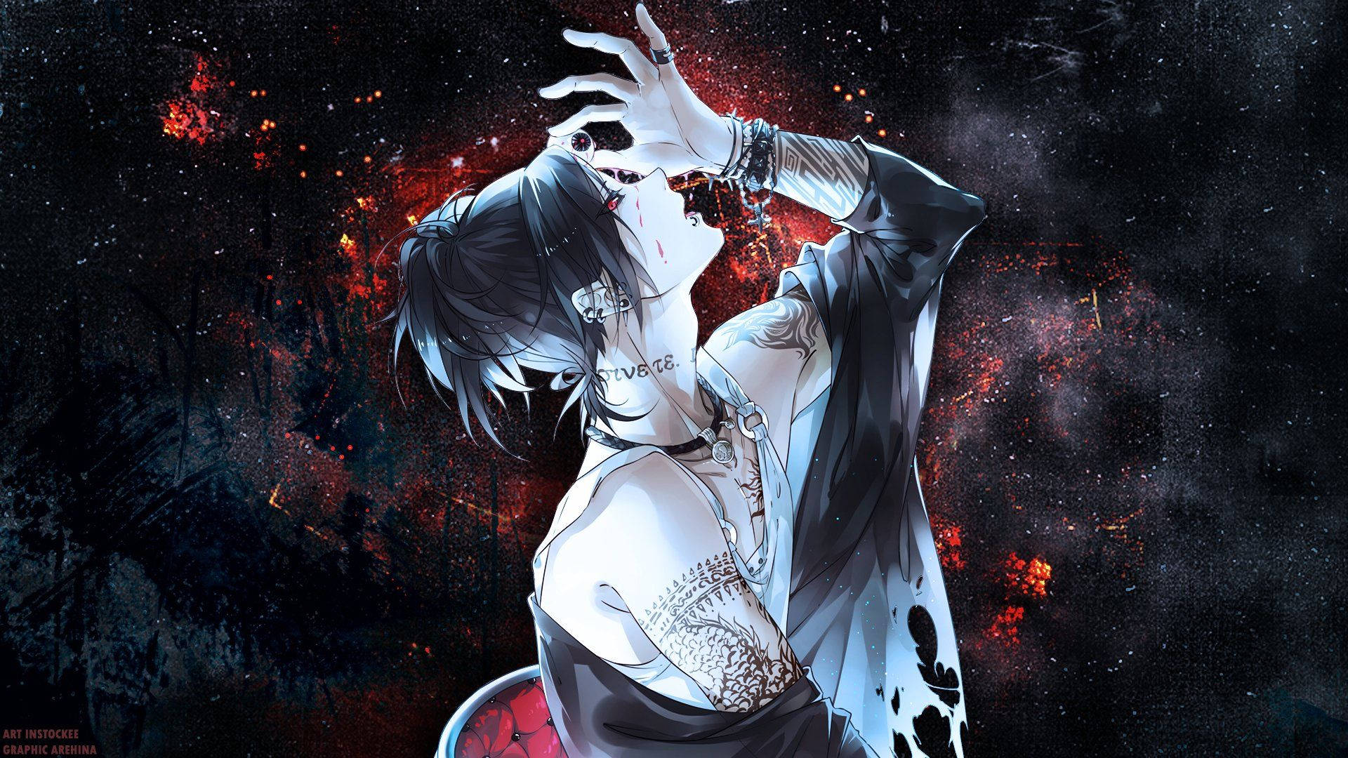 Alama za Juuzo kwenye Wahusika wa Tokyo Ghoul Picha ya Ukuta