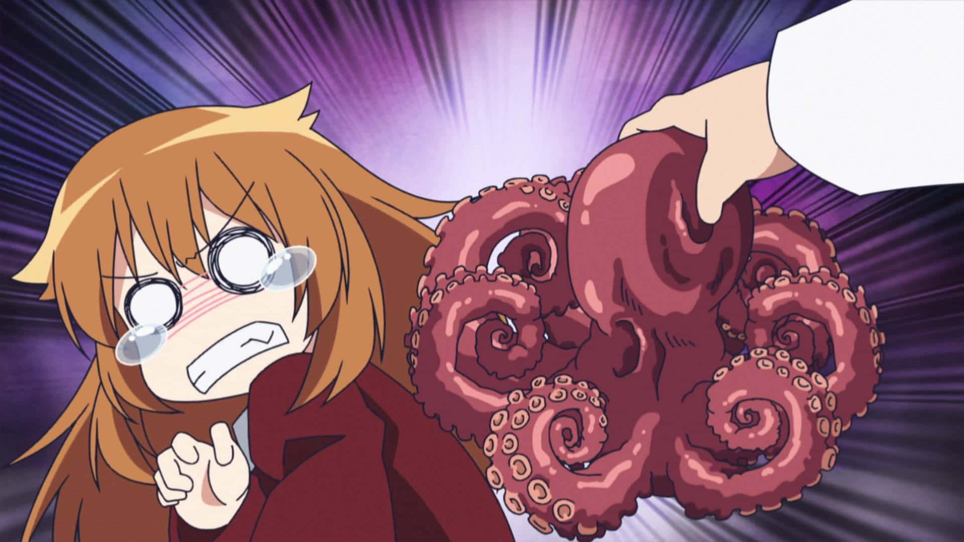 Alidhani maisha ni magumu? Subiri hadi akaona ulimwengu wa anime! Picha ya Ukuta