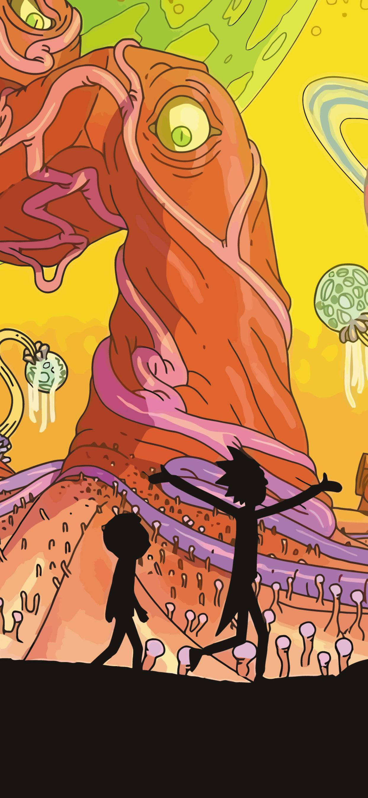 Alien Tree Rick And Morty iPhone Picha ya Ukuta