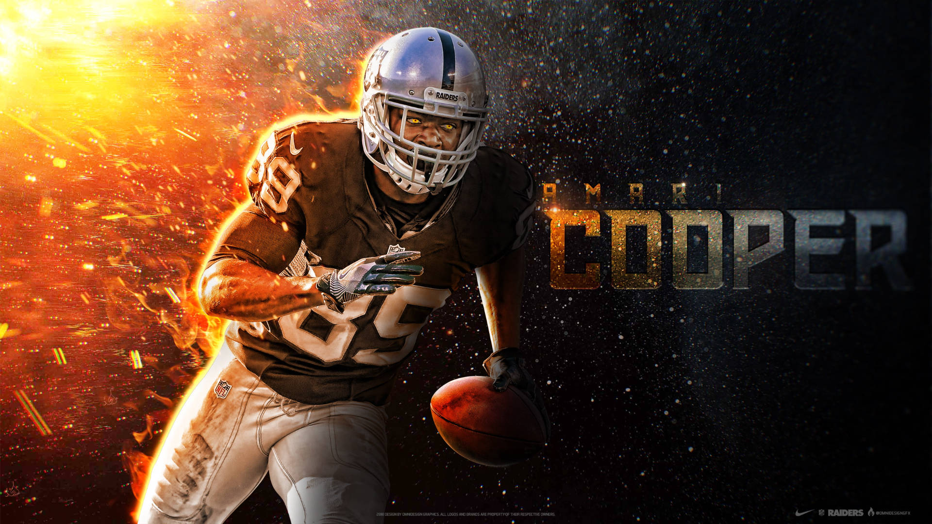 Amari Cooper Raiders Akikimbia Picha ya Ukuta