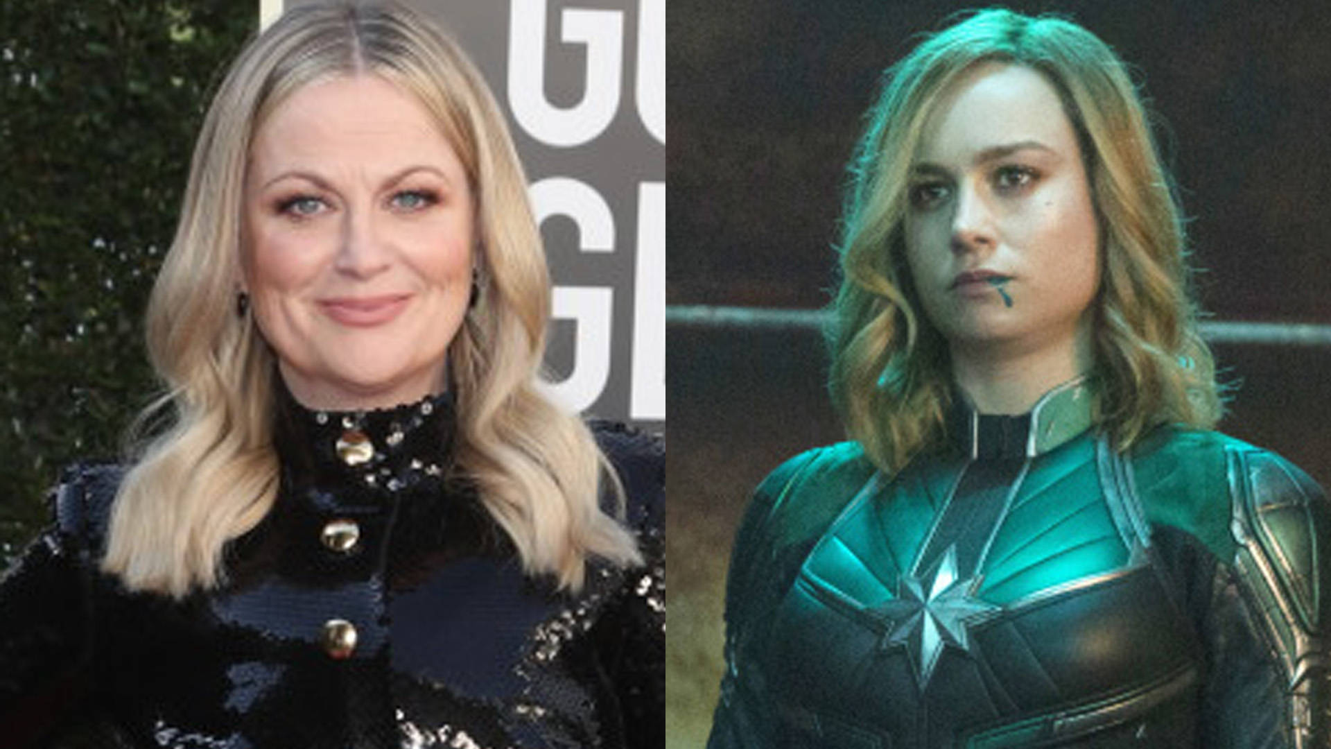 Amy Poehler Brie Larson Skrini ya Kugawanyika Picha ya Ukuta