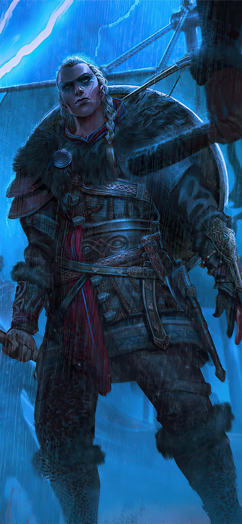 Android Assassin's Creed Valhalla Background Standing Picha ya Ukuta