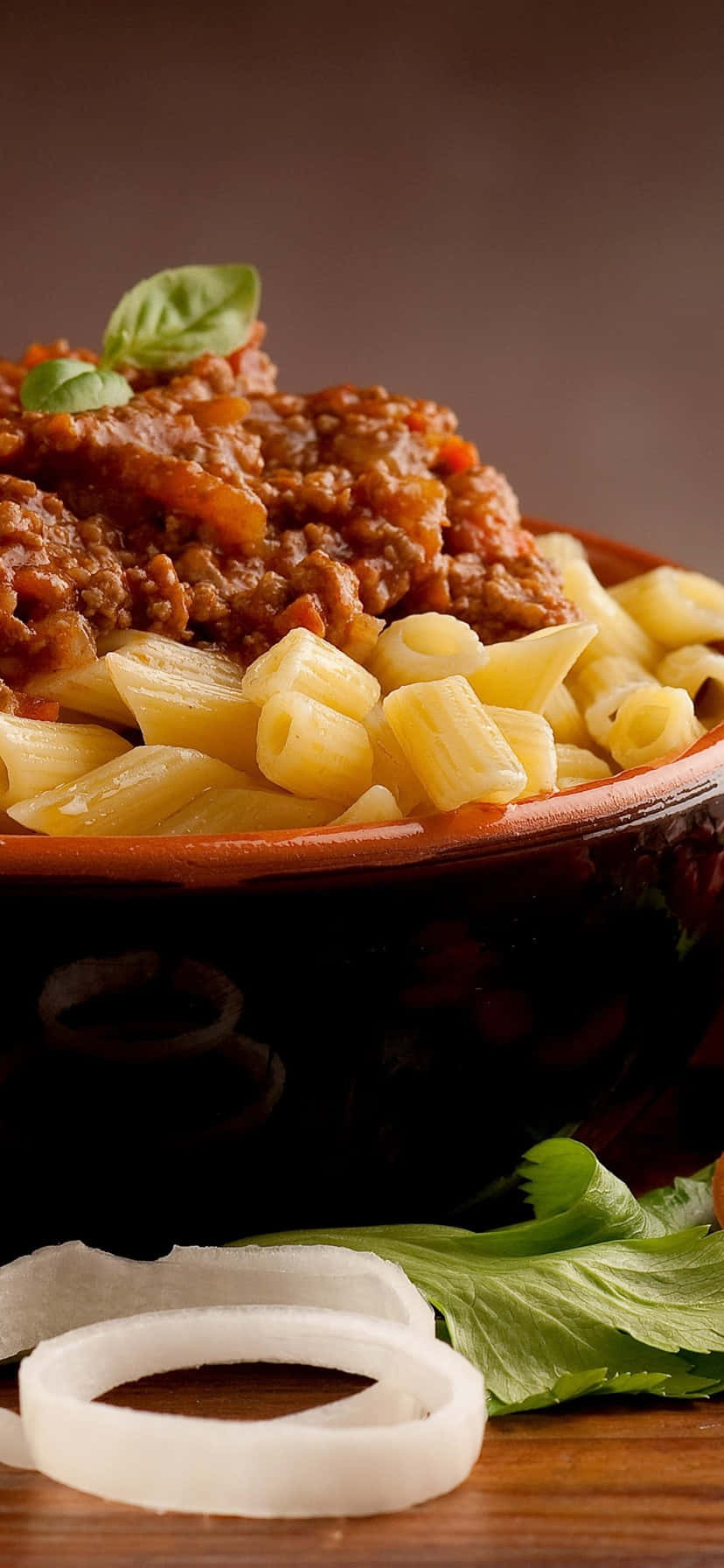 Android Pasta Background Macaroni Na Sosi Bolognese Picha ya Ukuta
