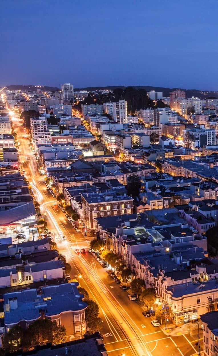 Android San Francisco Background Beaming Lights Picha ya Ukuta