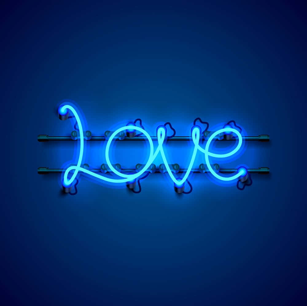 Angaza Siku yako kwa Bluu ya Neon Picha ya Ukuta