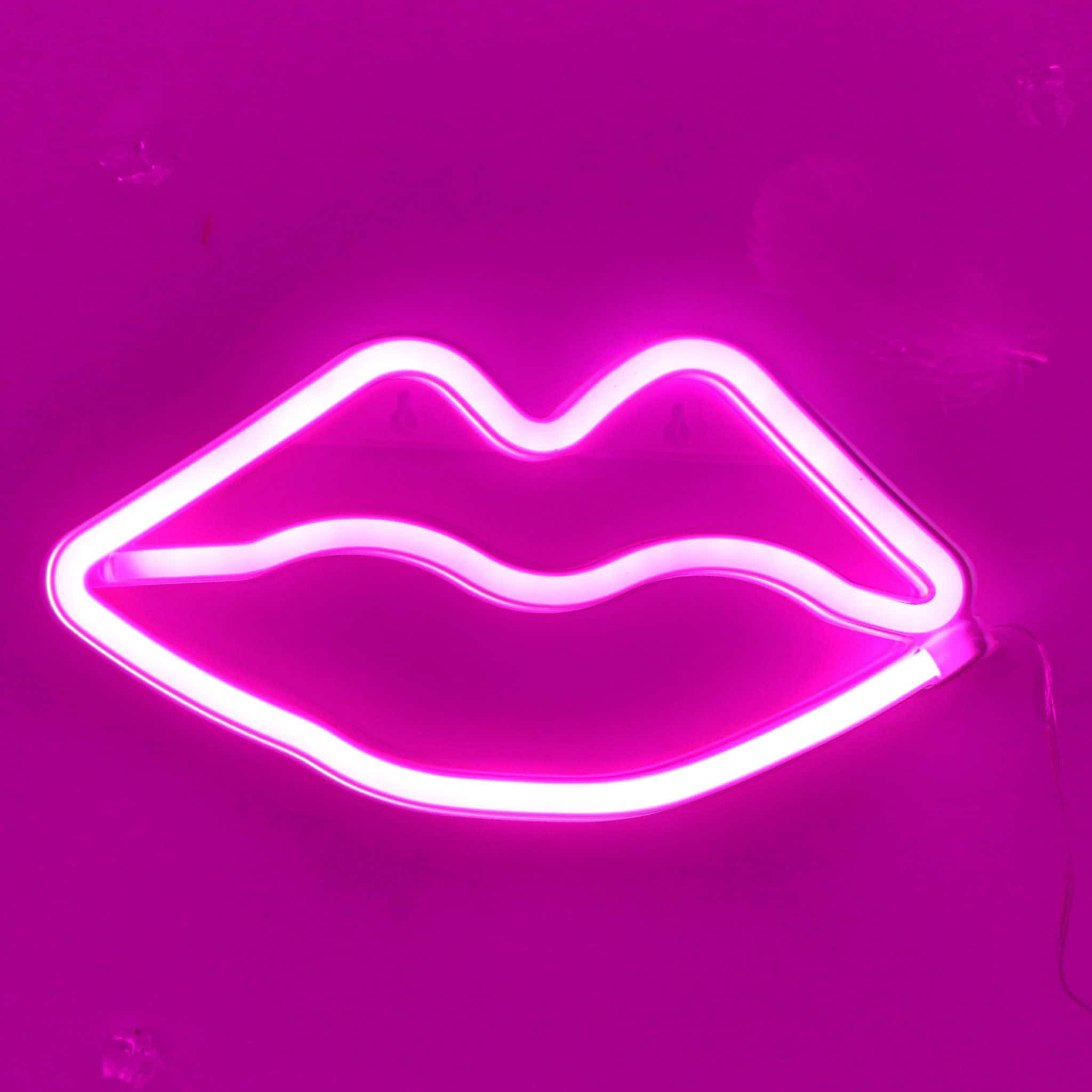 Angaza siku yako kwa Neon Pink Aesthetic Picha ya Ukuta