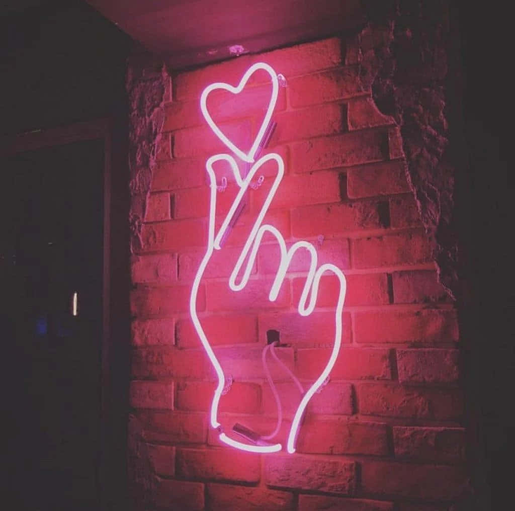 Angaza siku yako na urembo wa pinki wa neon! Picha ya Ukuta