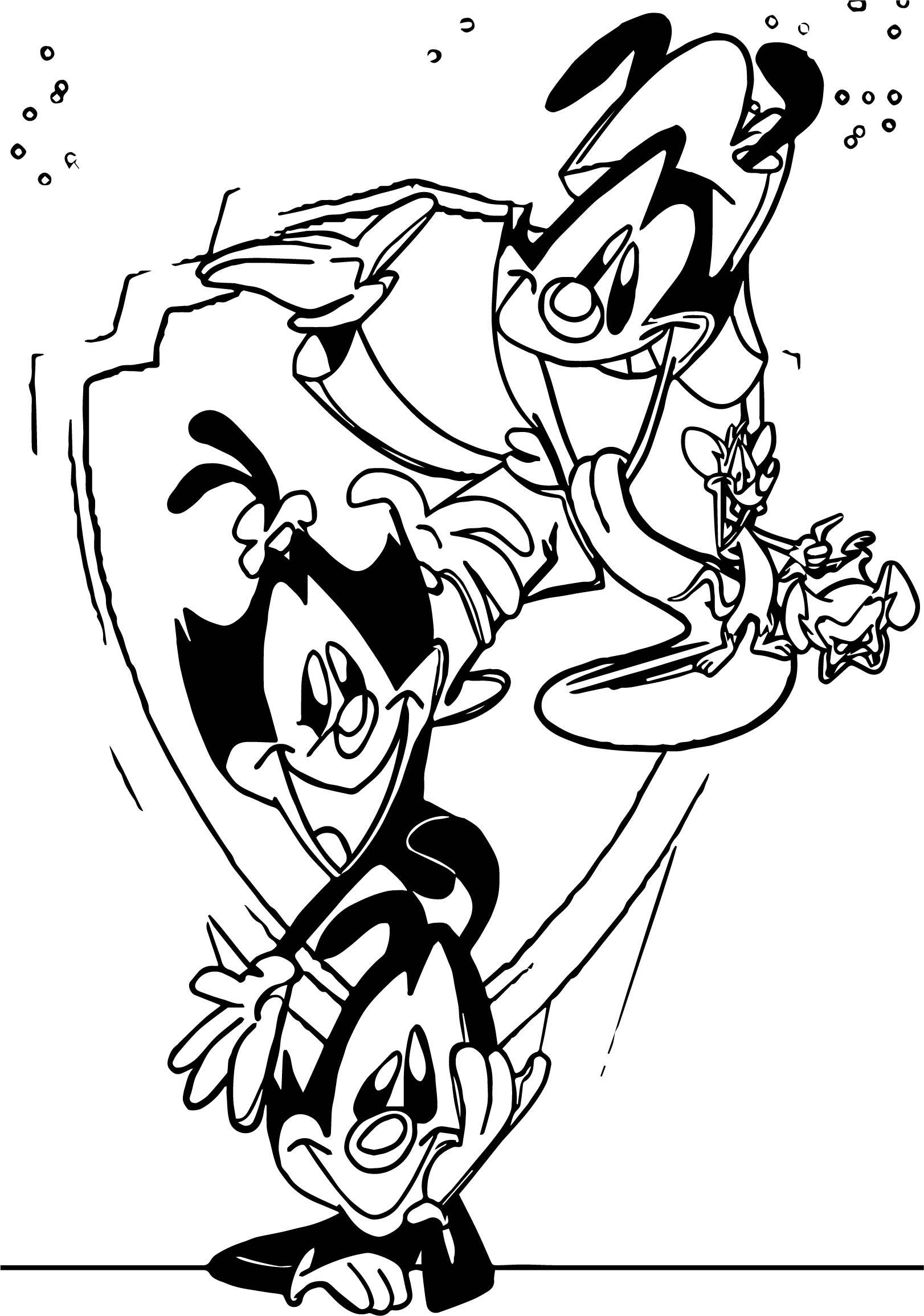 Animaniacs' Warner Siblings Sketch Art Picha ya Ukuta