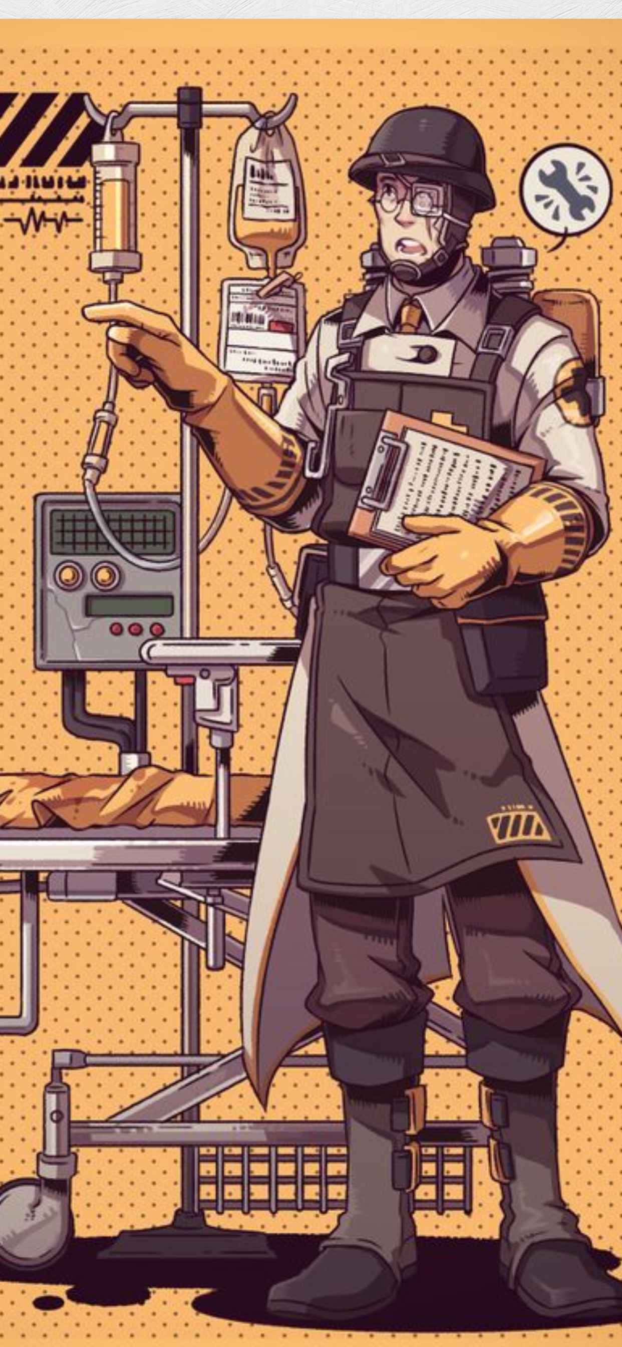 Animated Yellow iPhone Xs Max Team Fortress 2 Background Picha ya Ukuta