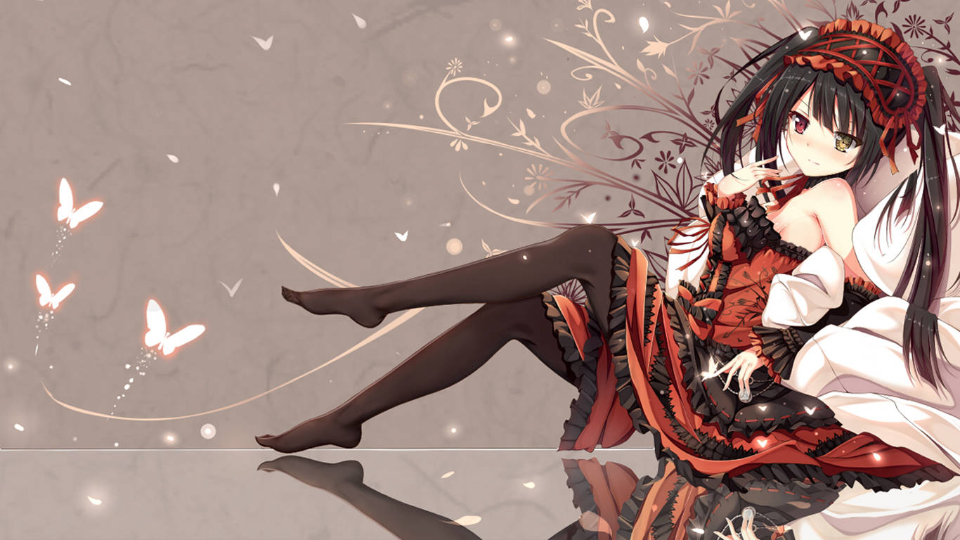 Anime Date A Live Kurumi Mrembo Picha ya Ukuta