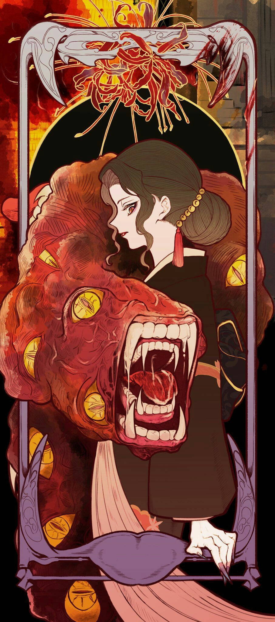 Anime Demon Muzan Picha ya Ukuta