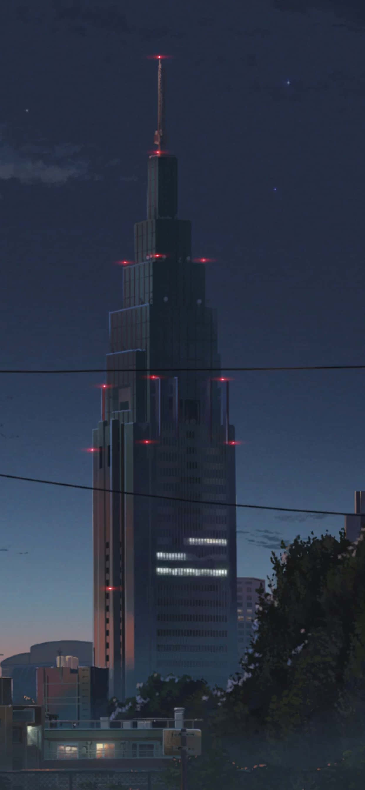 Anime Docomo Tower Building Picha ya Ukuta