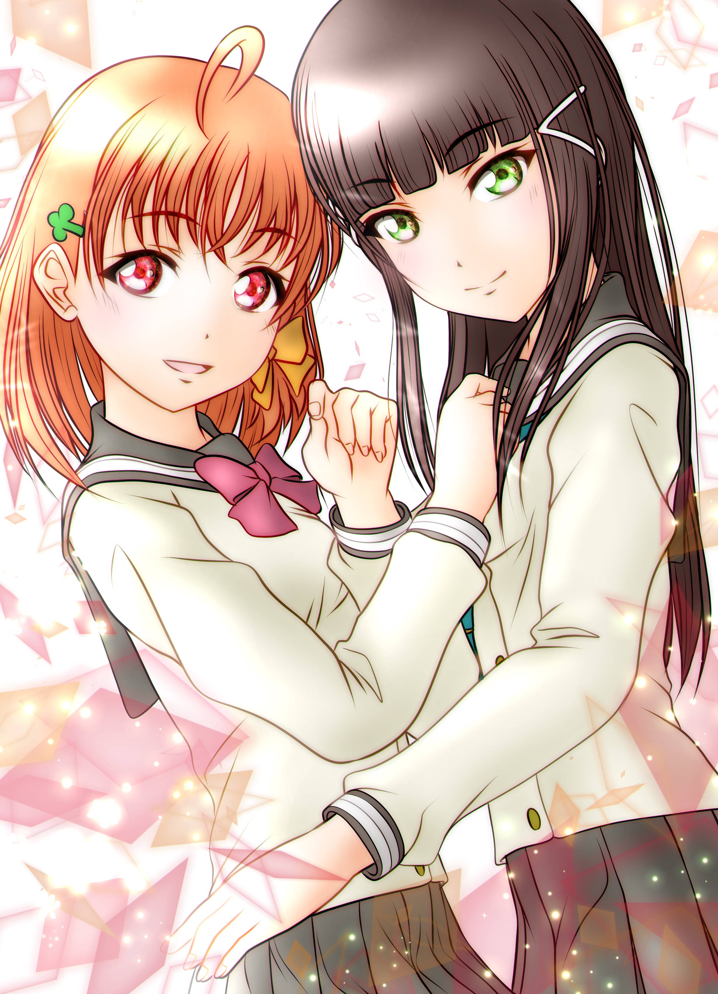 Anime Lesbian Chika Na Dia Picha ya Ukuta