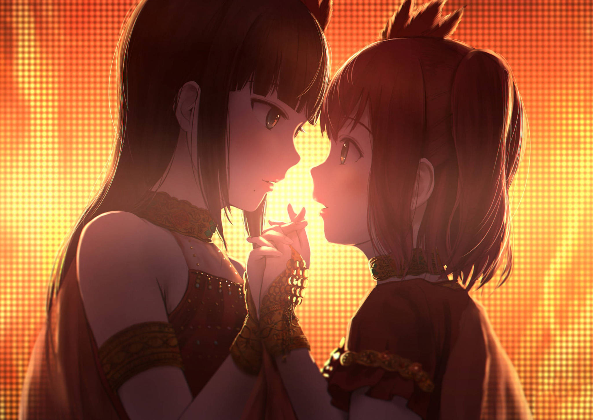 Anime Lesbian Dia na Ruby Picha ya Ukuta