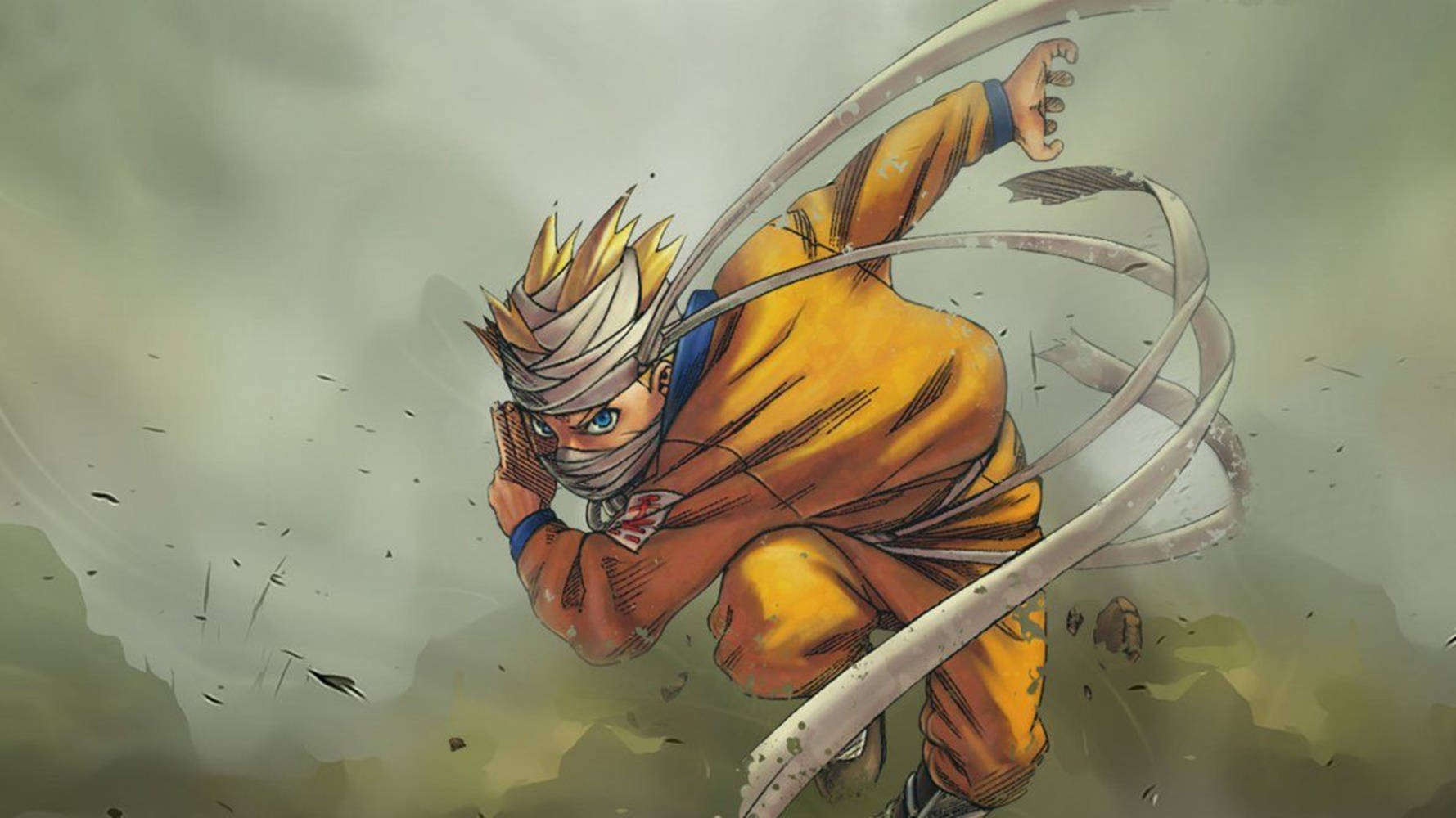 Anime Naruto Kukimbia Kwa Kijasiri Picha ya Ukuta
