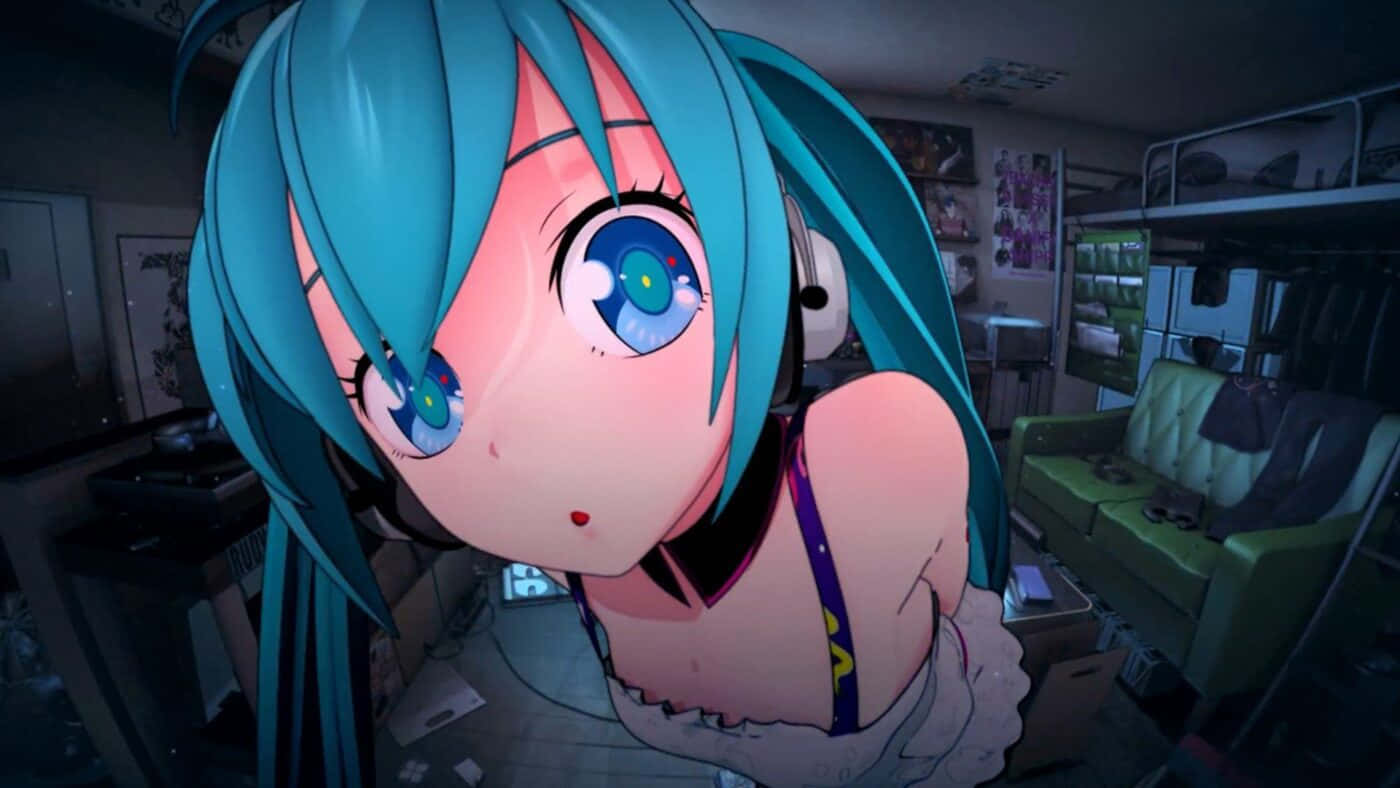 Anime Nzuri Hatsune Miku Picha ya Ukuta
