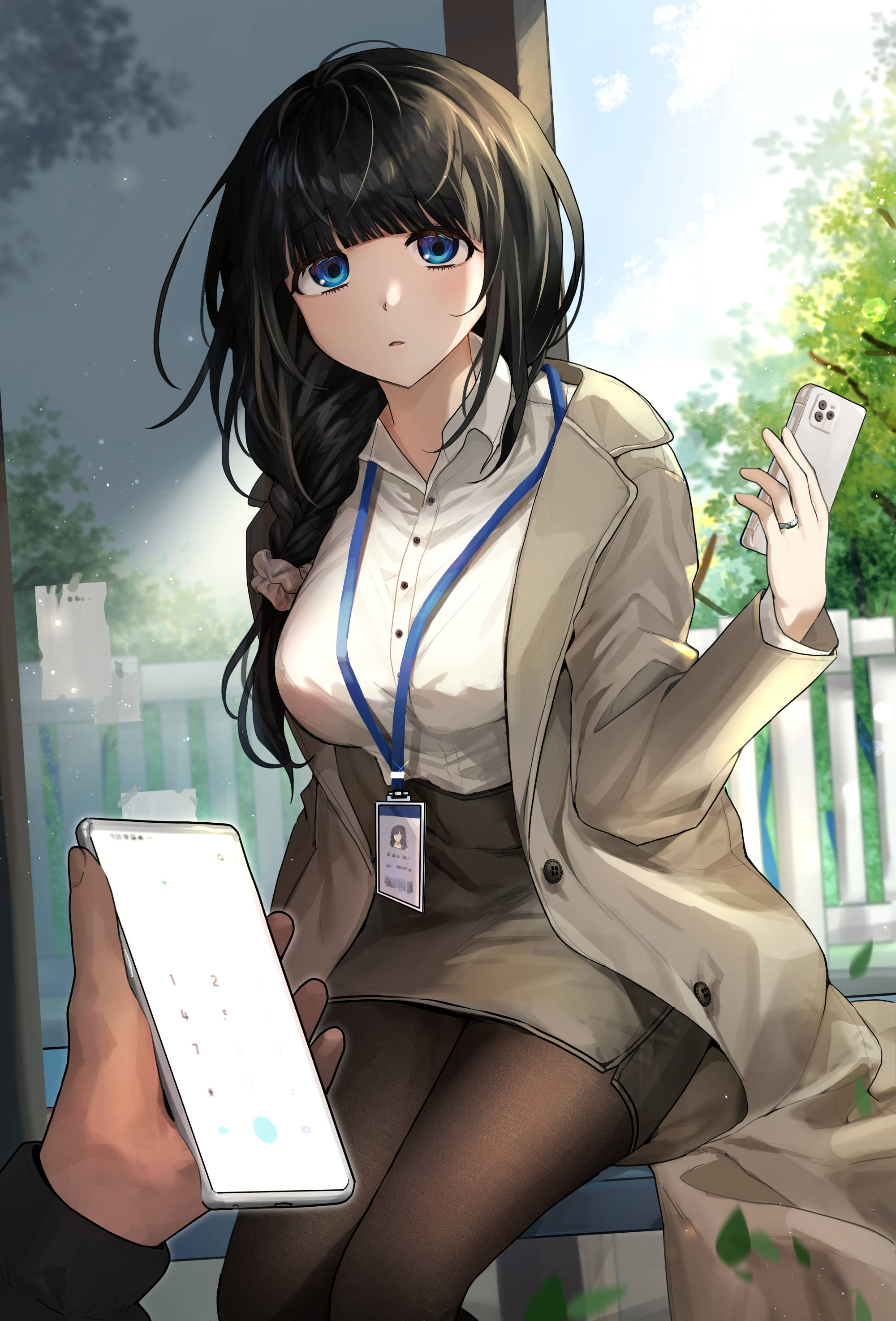 Anime Simu ya Mwanamke wa Ofisi Mwenye Uwiano Picha ya Ukuta