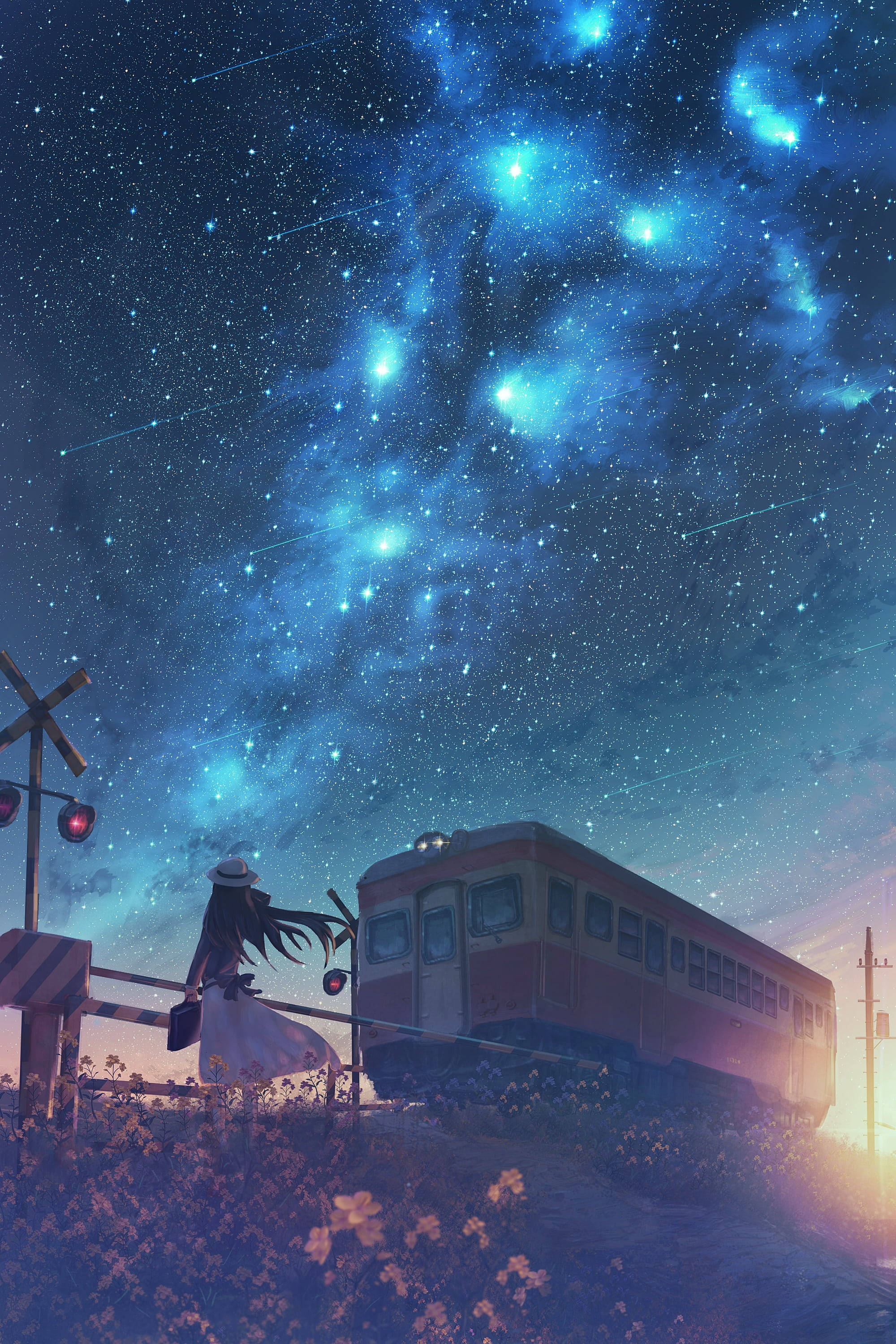 Anime Starry Sky Picha ya Ukuta