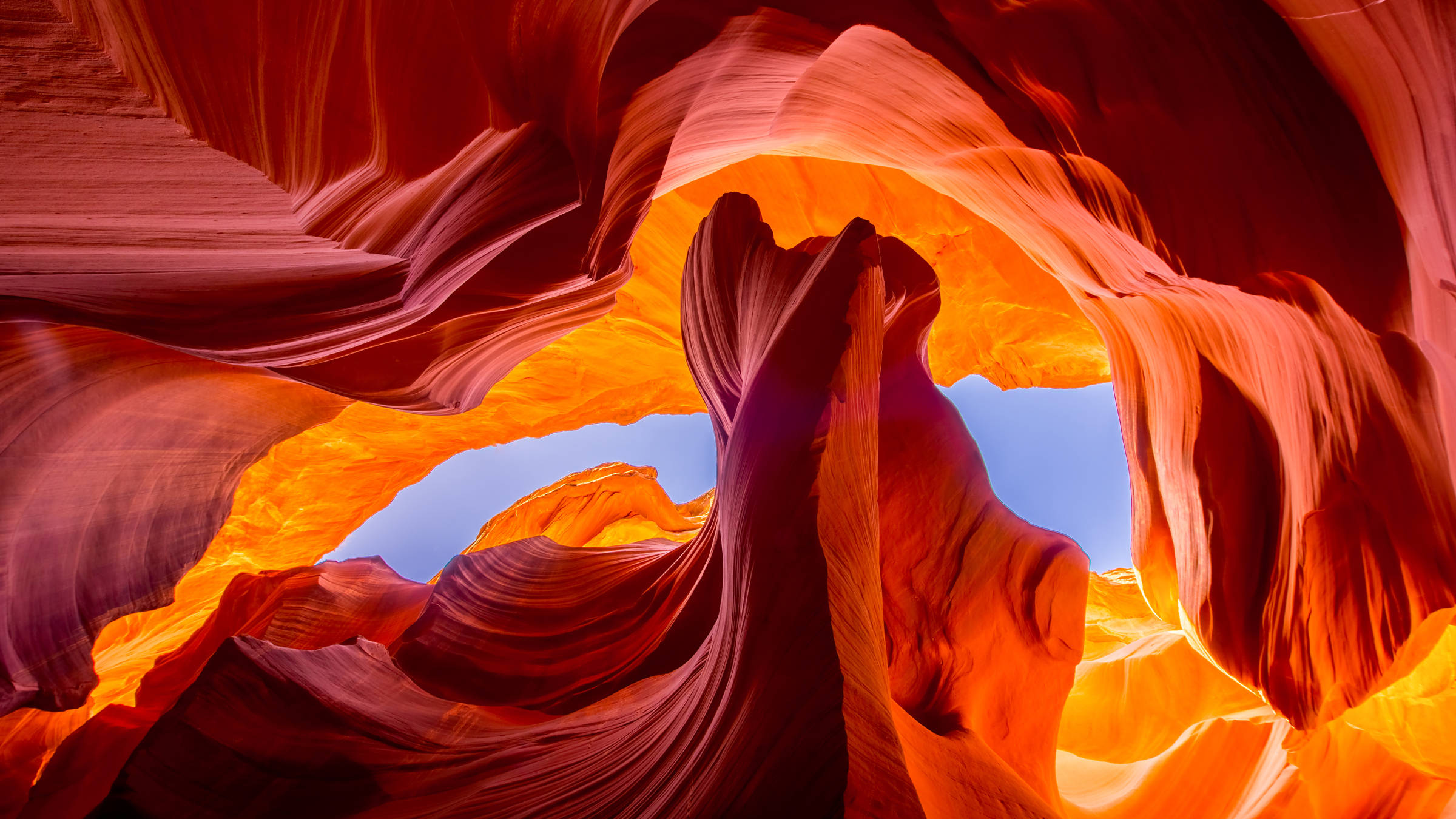 Antelope Canyon Kutoka Chini Picha ya Ukuta