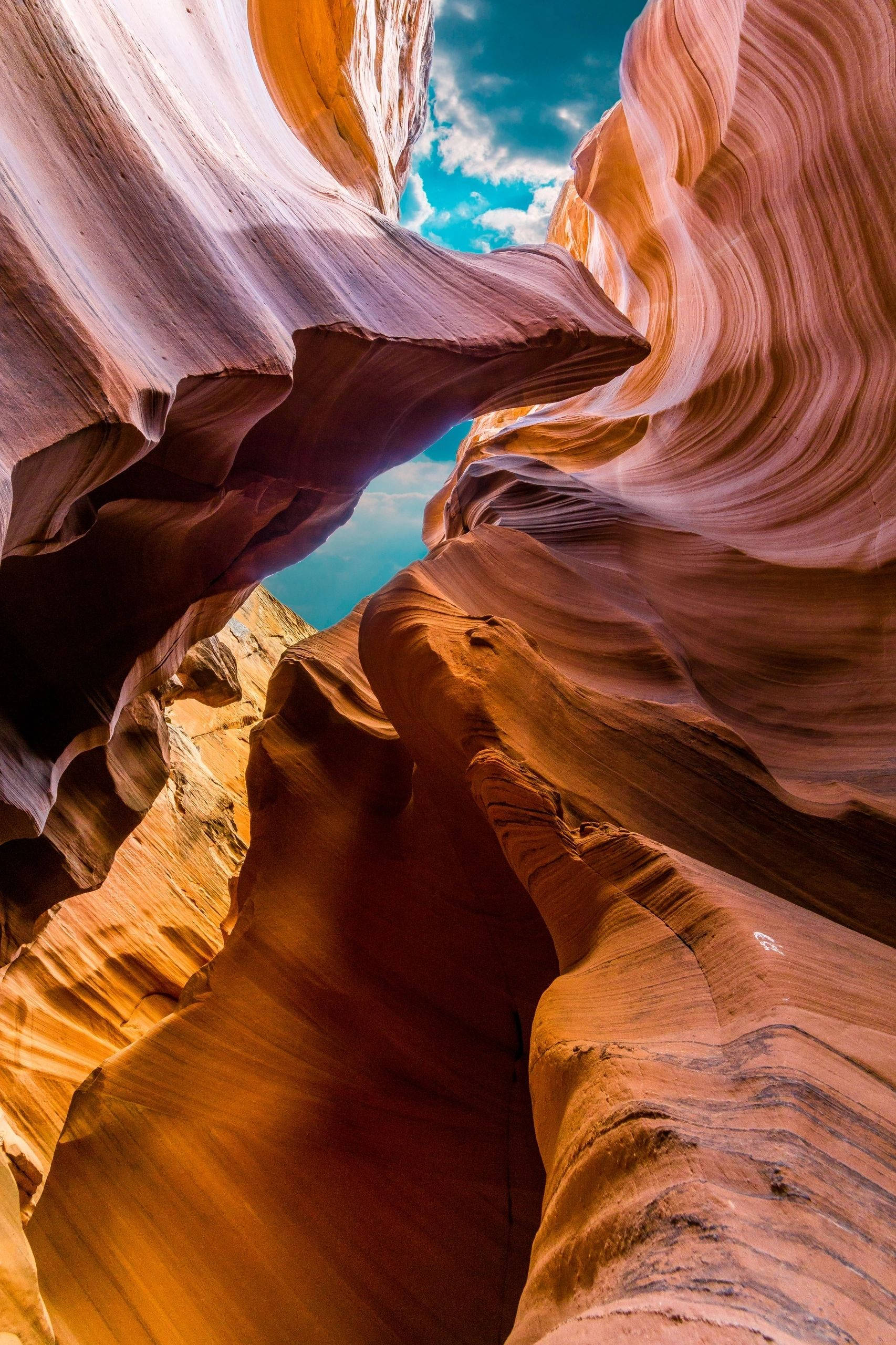 Antelope Canyon Blue Sky Picha ya Ukuta
