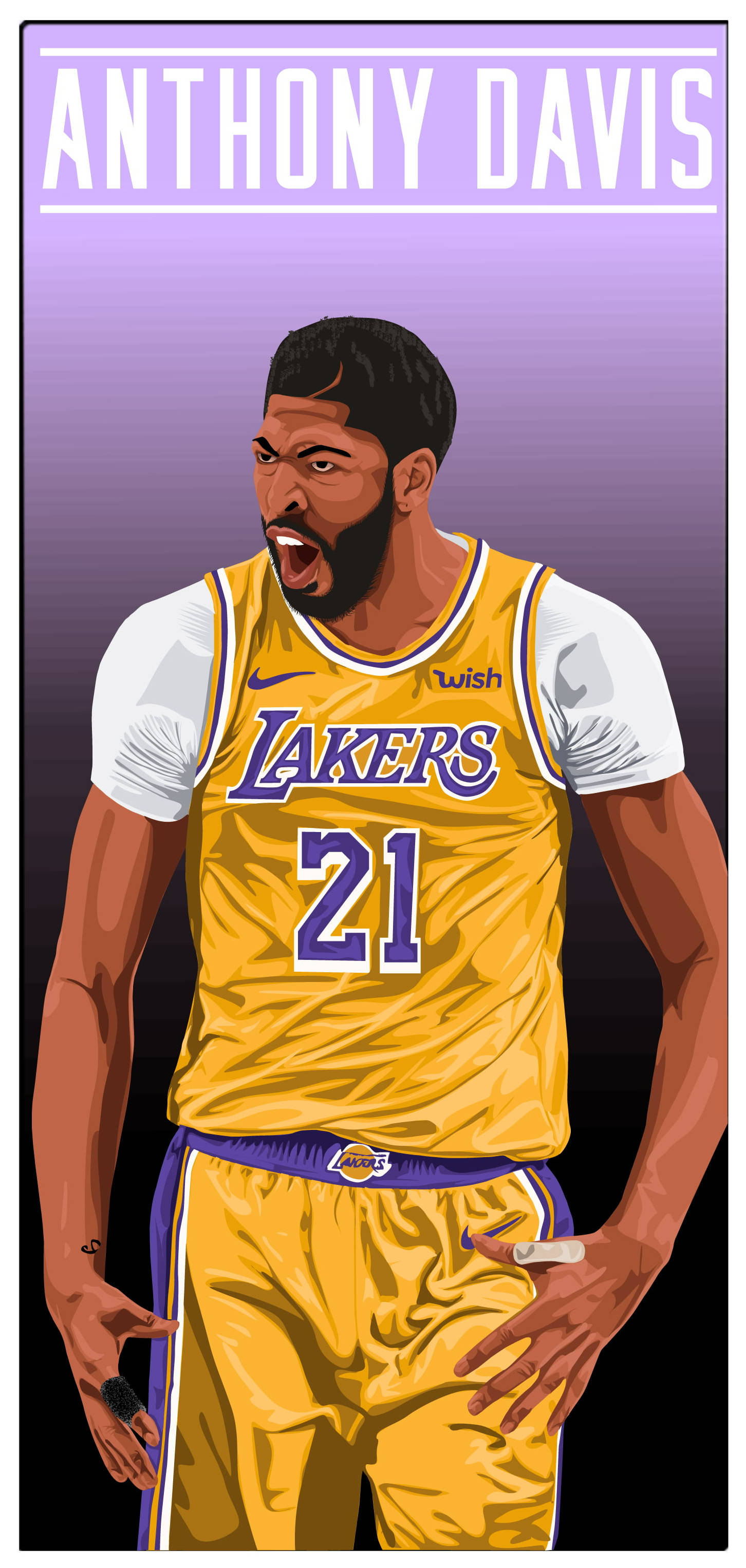 Anthony Davis Vector Art Picha ya Ukuta