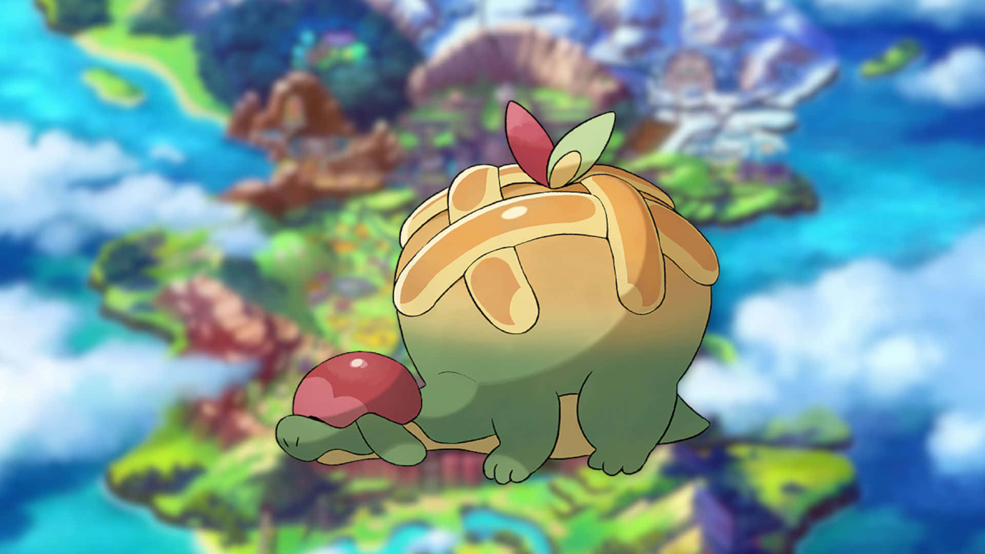 Appletun wa Pokémon Anayefuka Picha ya Ukuta