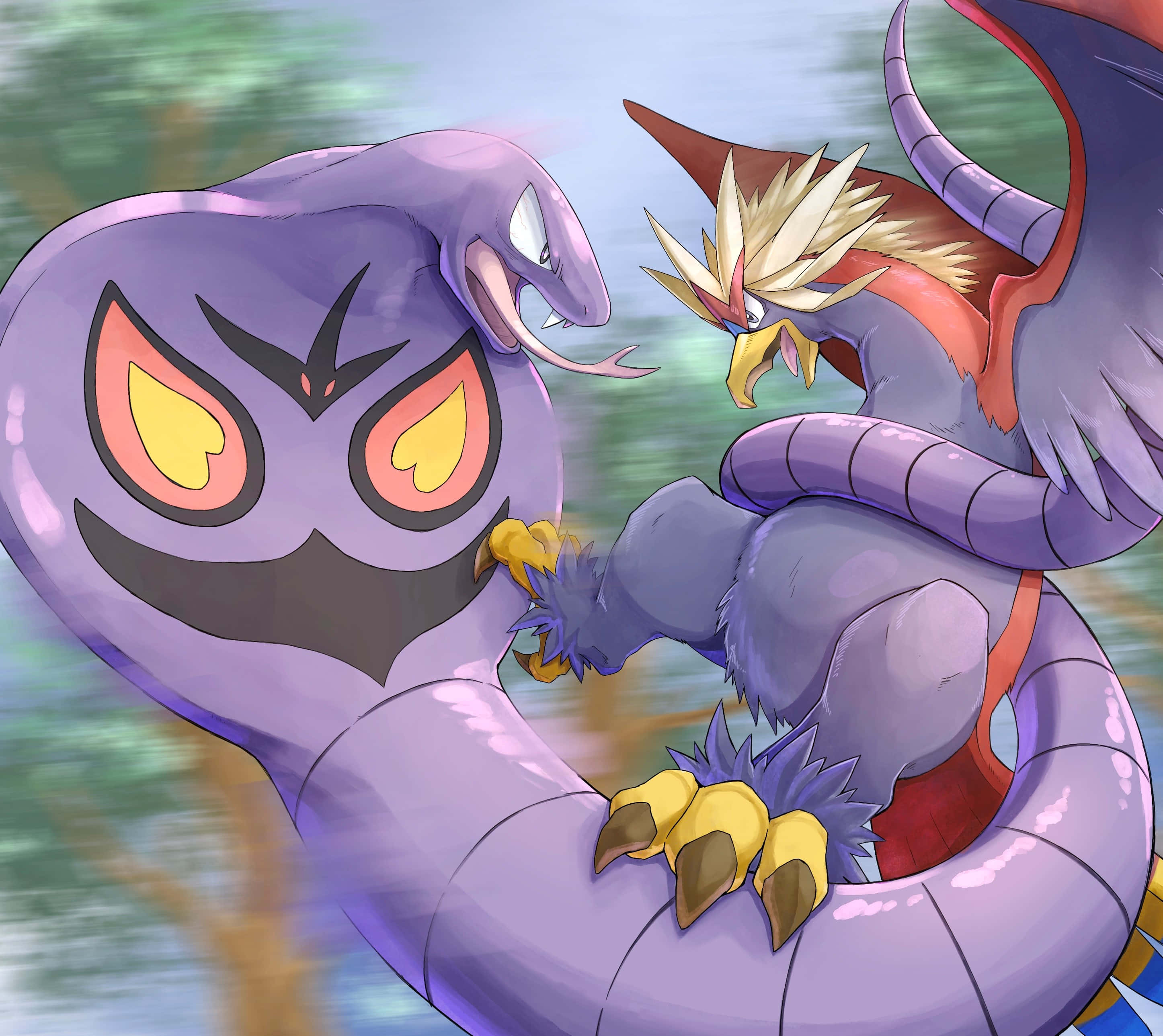 Arbok Dhidi ya Braviary Picha ya Ukuta