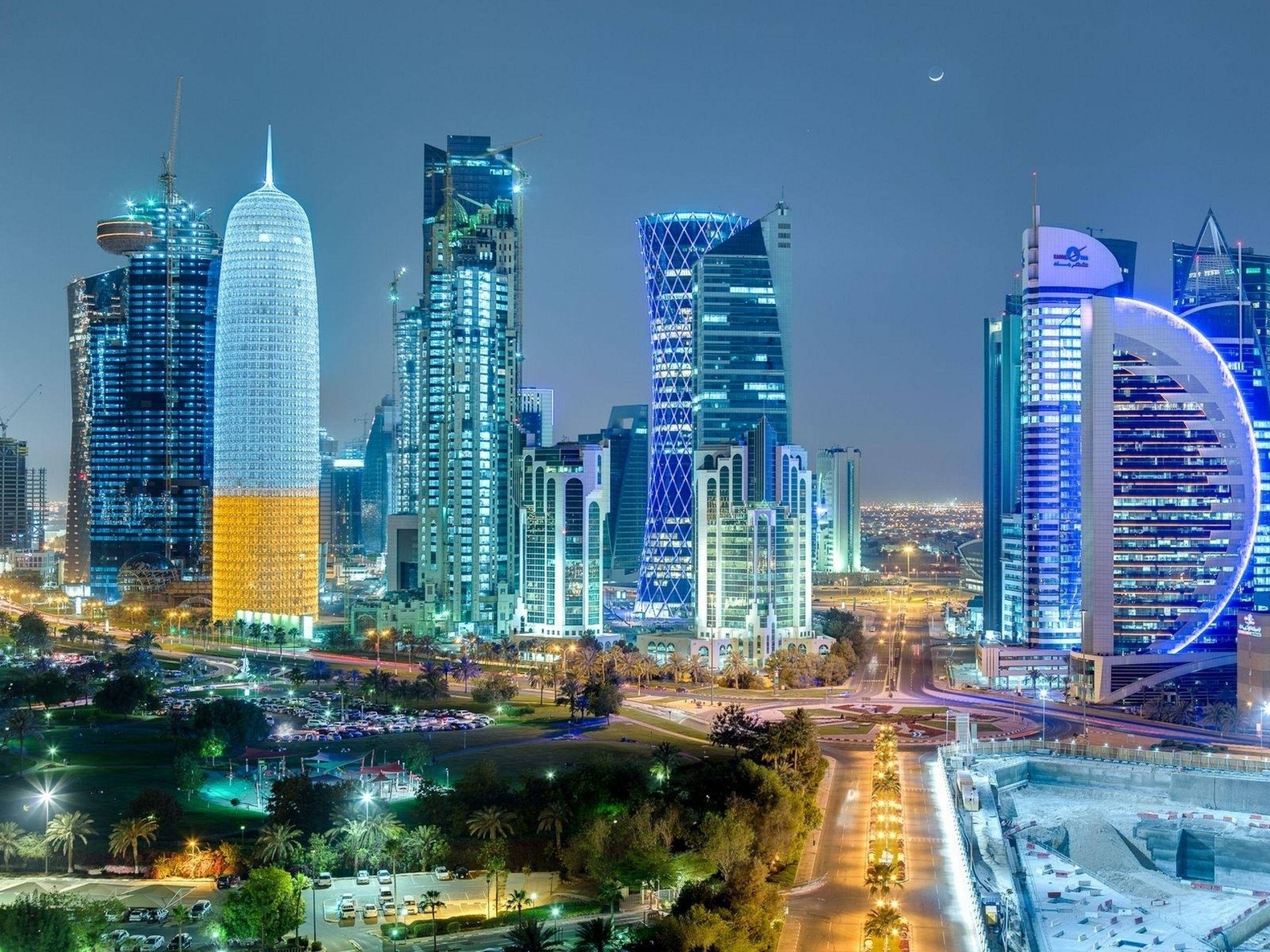 Architecture ya Ultramodern Katika Qatar Picha ya Ukuta