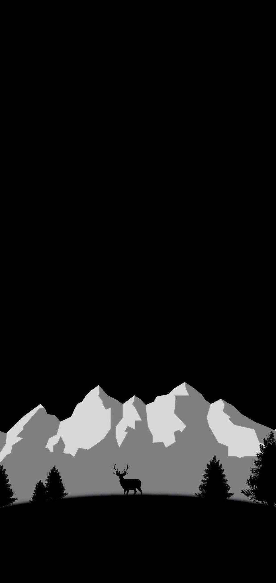Artistic Mountain OLED Phone Picha ya Ukuta