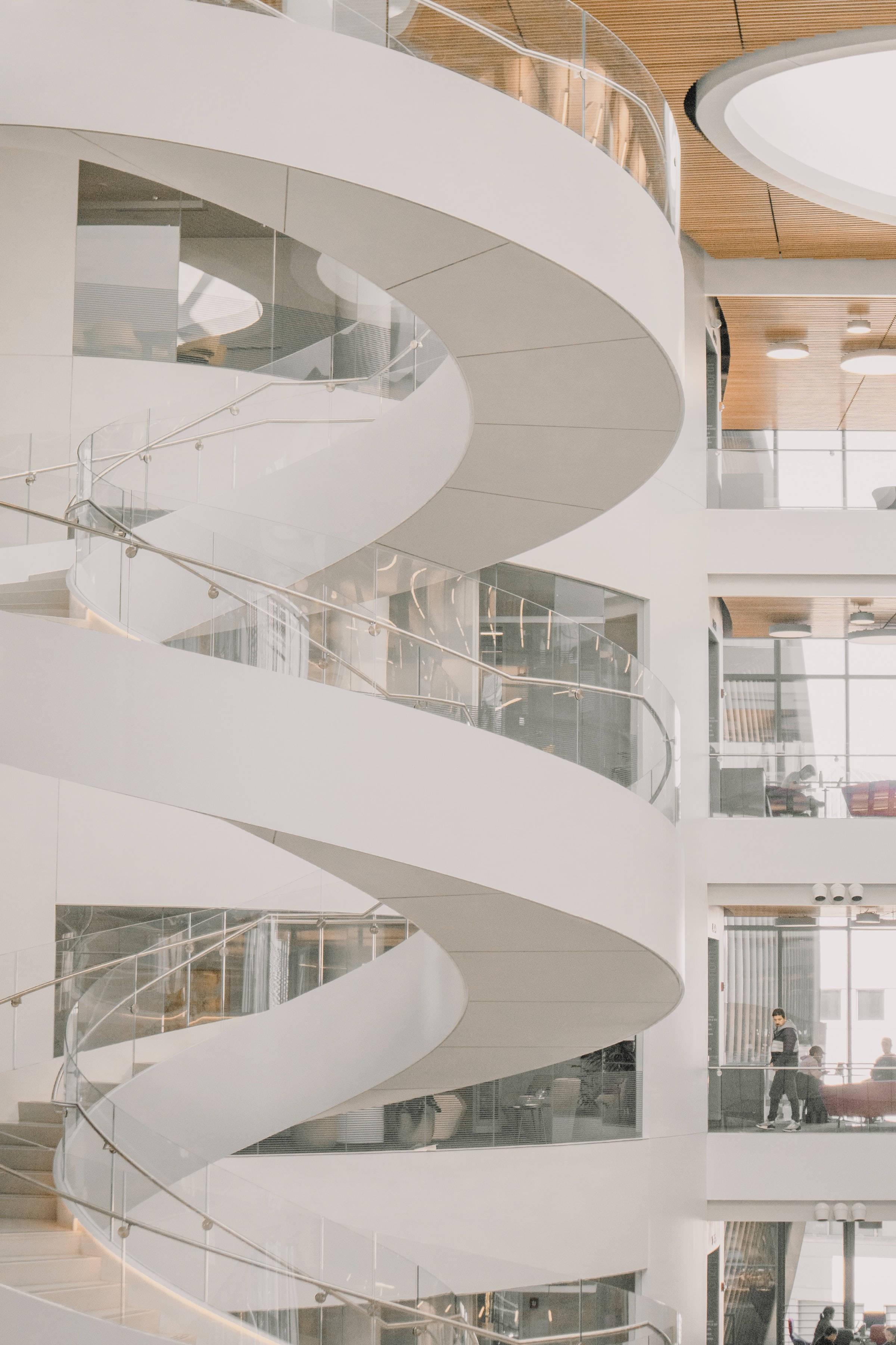 Artistic Shot of Northeastern University Staircase Picha ya Ukuta