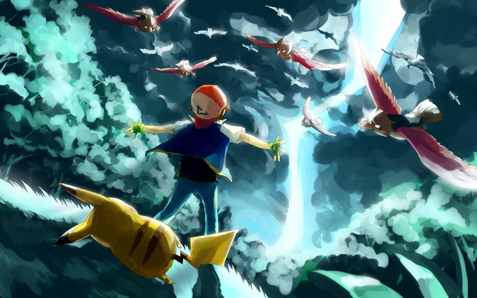 Ash na Pikachu Pokemon Picha ya Ukuta