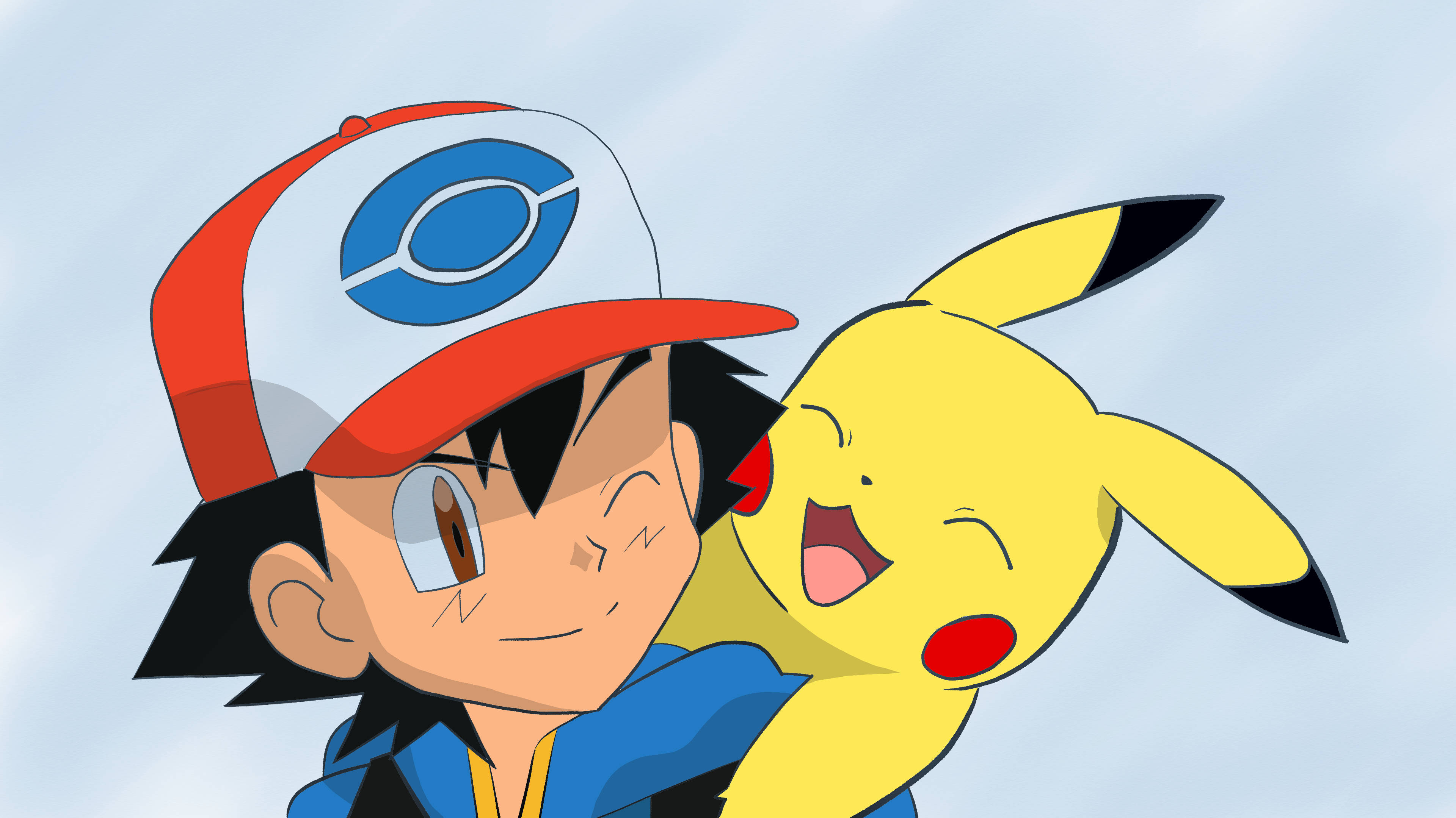 Ash na Pikachu Wazuri 4K Picha ya Ukuta