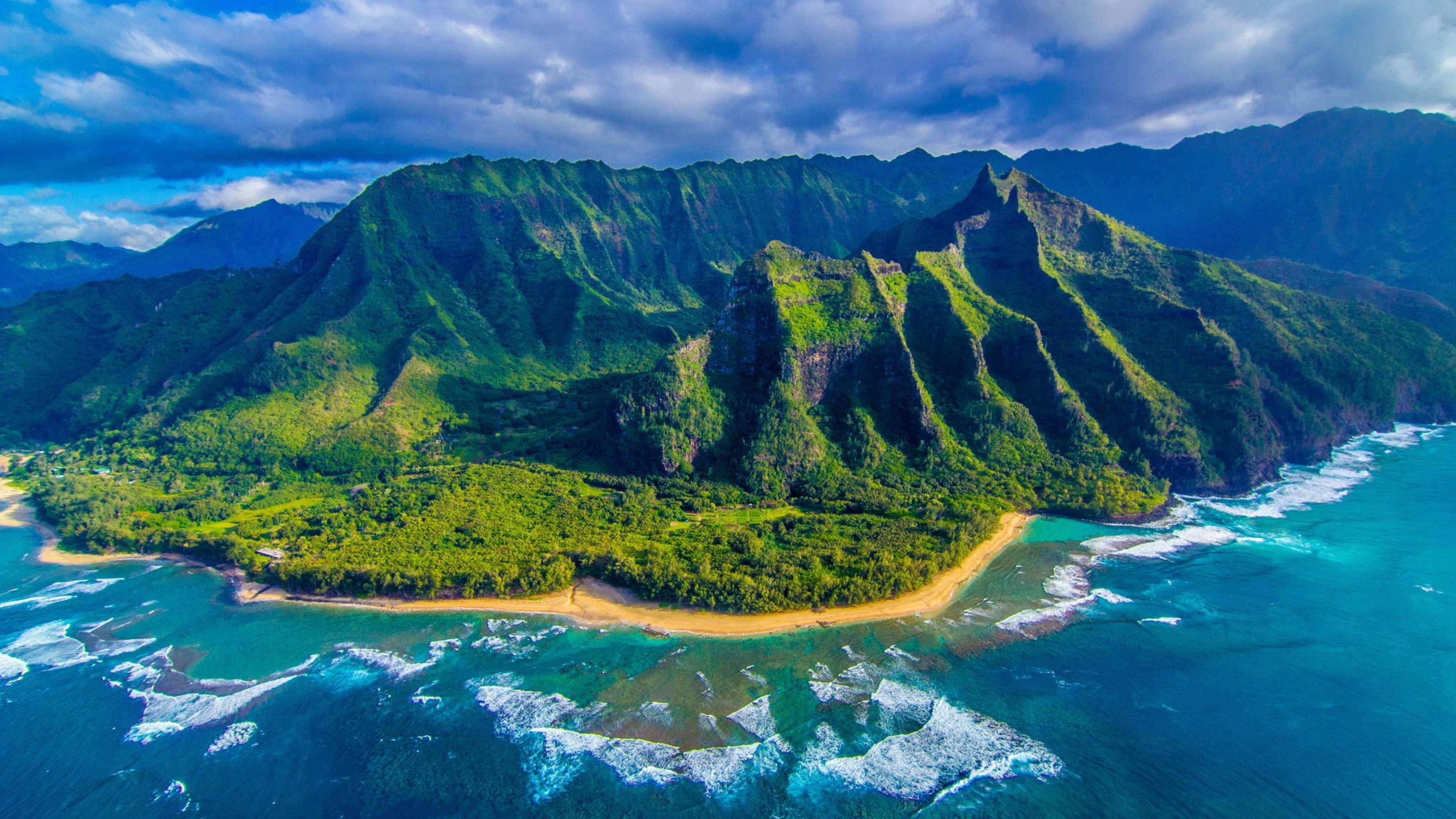 Asili 4K Kisiwa cha Hawaii Picha ya Ukuta